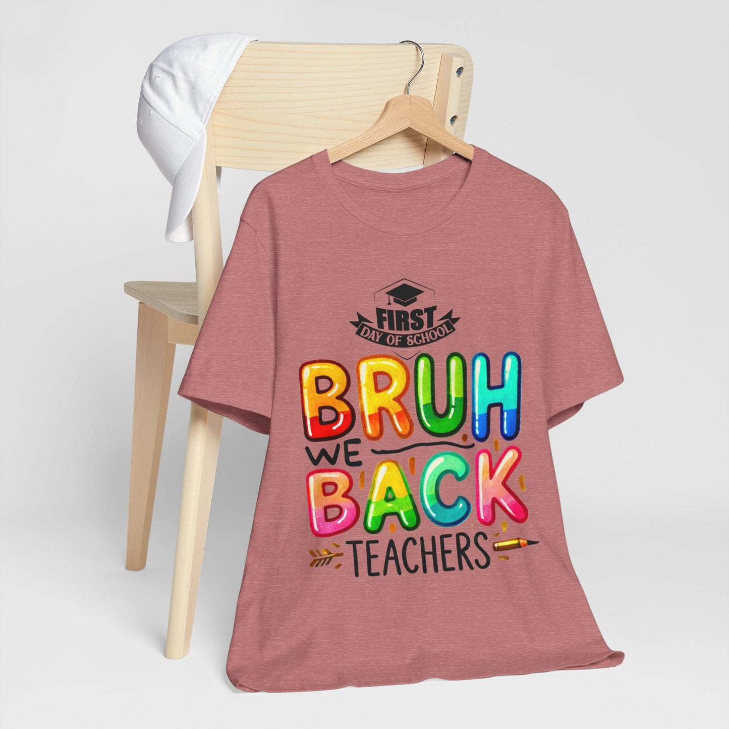 Bruh We Back Teacher T-Shirt, Looking Cool For BackTo School T-Shirt, Hello Teacher T-Shirt, Back To School T-Shirt, Teach Love Inspire Teacher Shirt, Teacher Back To school unisex jersey short sleeve.First Day Vibes T-Shirt.