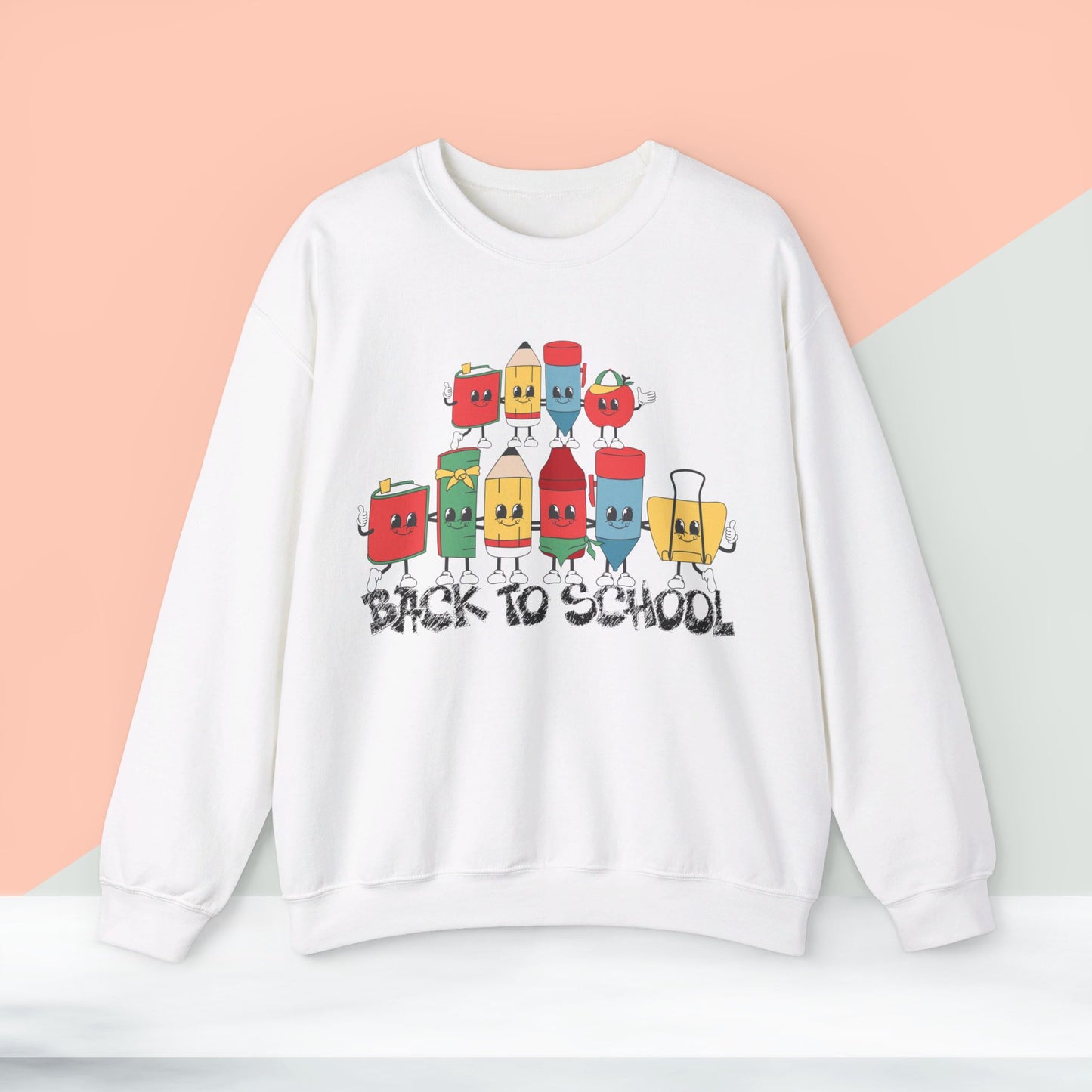 Back To school unisex heavy blend crewneck sweatshirt, We Love Teachers Sweatshirt,Teacher Back To school Sweatshirt. First Day Vibes Sweatshirt.