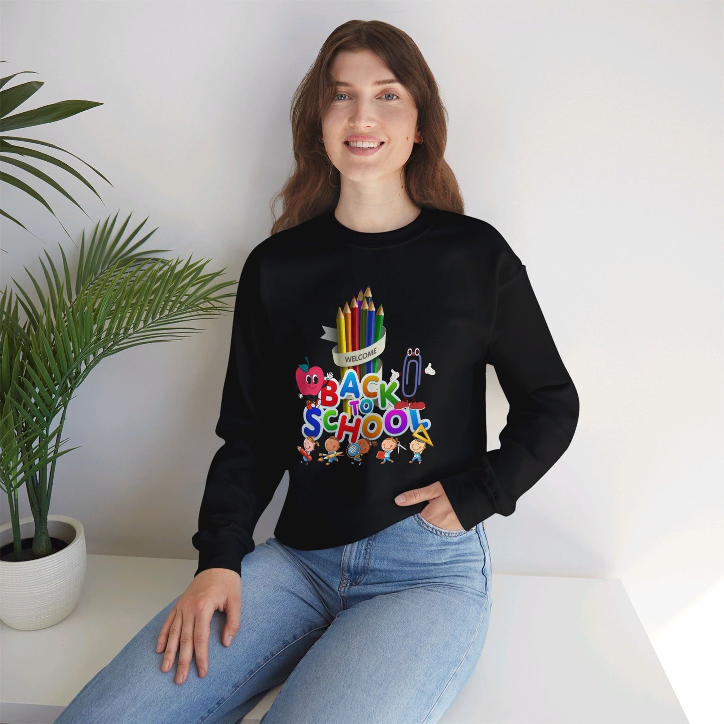 Back To school unisex heavy blend crewneck sweatshirt, We Love Teachers Sweatshirt,Teacher Back To school Sweatshirt. First Day Vibes Sweatshirt.