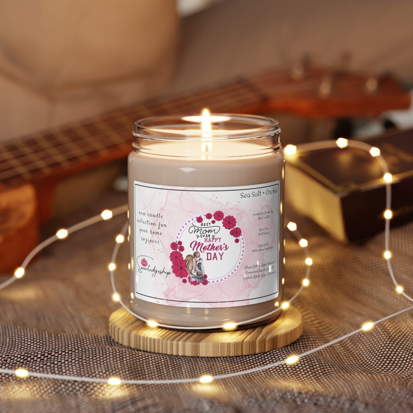 Happy Mother's Day Scented Soy Candle, 9oz, Gift for mom.