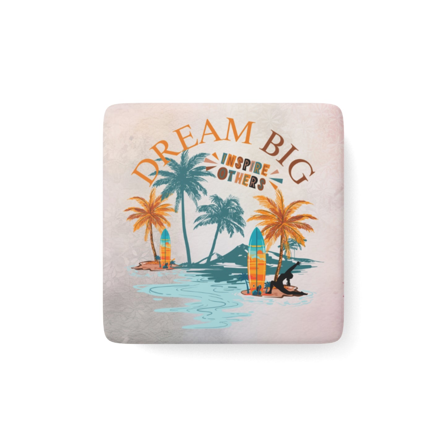 Dream Big Yoga Porcelain Magnet, Square, Cute Porcelain Magnet, Mindful Gift, Yoga lovers Porcelain Magnet, Yoga Instructor Gift, Gift For Yoga lovers, Gift For Yogi.