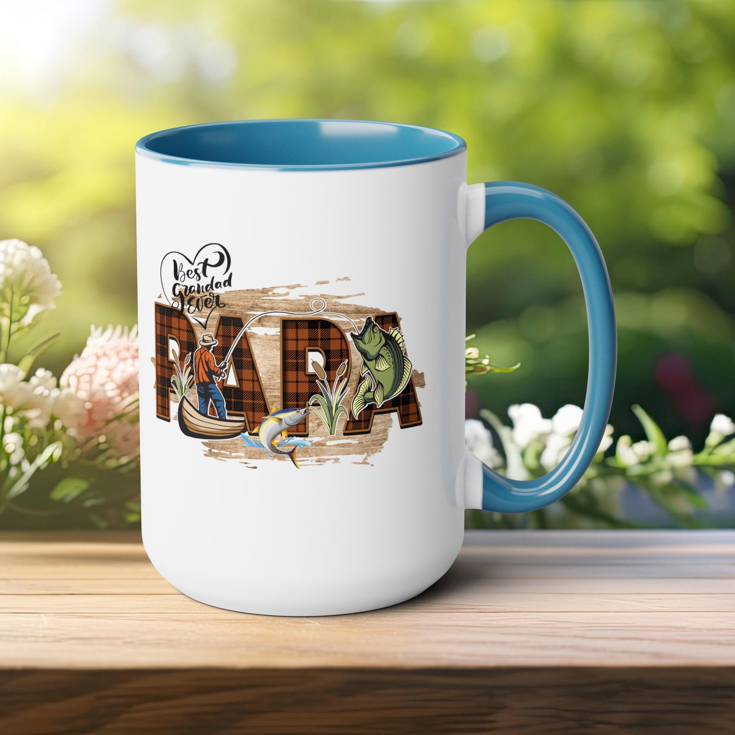 Happy father's dayTow-Tone Coffee Mug.15oz, Gift for Papa, Coffee Mug For Papa.