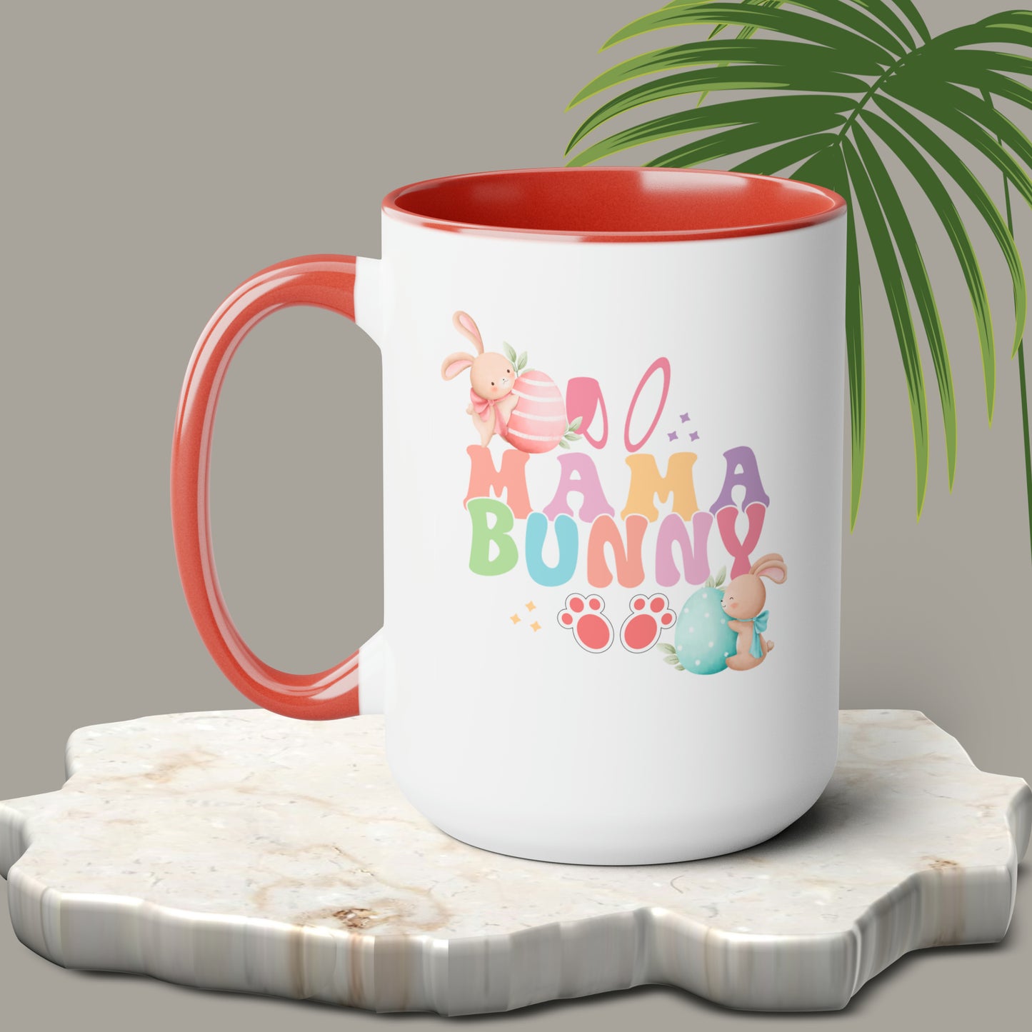 Happy Easter Two-Tone Coffee Mugs, 15oz