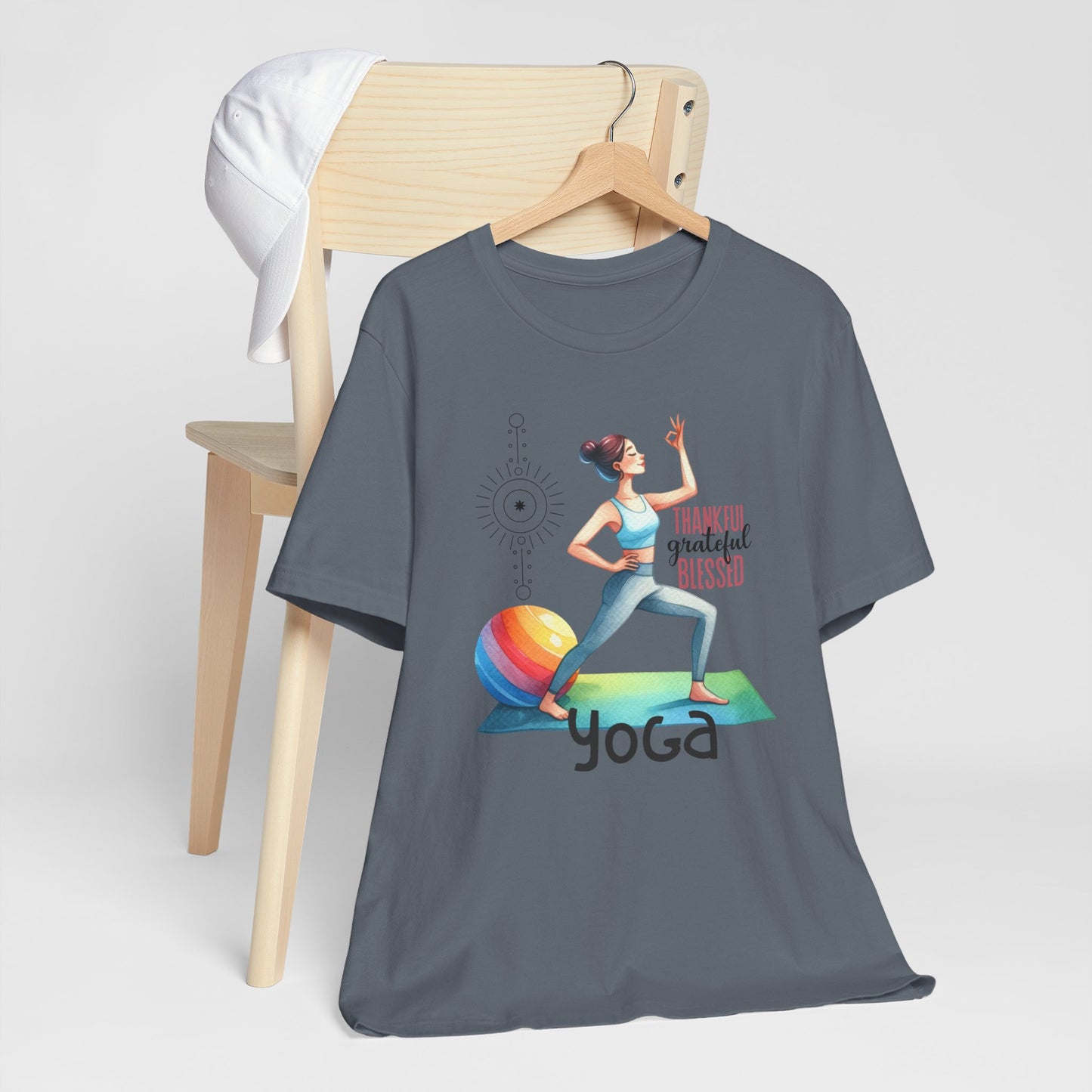 Thankful Grateful Blessed Yoga Design T-Shirt, Cute Yoga workout Shirt, Yoga lovers T-shirt, Yoga Instructor Gift, Gym shirt, Gift For Yoga lover, Gift For Yogi.