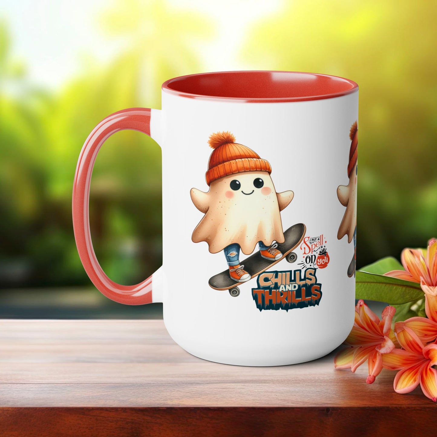 Chills & Thrills Halloween Coffee Mug, Let's Go Halloween Coffee Mug, Trick or Treat Halloween Coffee Mug, Cute Skeleton Coffee Mug, Spooky Season Halloween Coffee Mug.