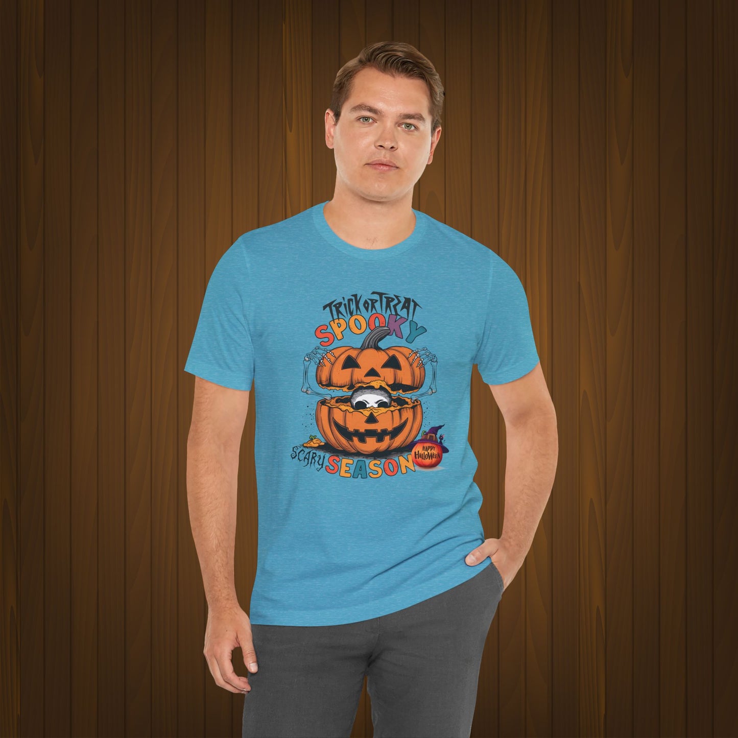 Spooky Scary Season T-shirt, Happy Halloween Skeleton T-shirt, Happy Halloween T-shirt, Trick Or Treat T-shirt, Halloween T-shirt, Cool Halloween T-shirt, Spooky T-shirt,