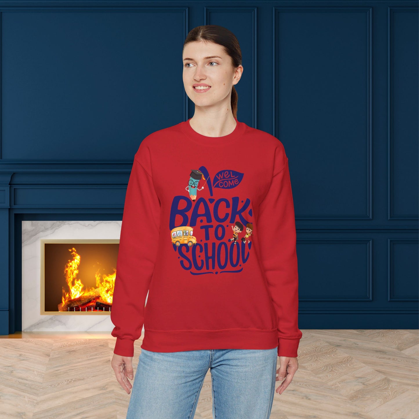 Back To school unisex heavy blend crewneck sweatshirt, We Love Teachers Sweatshirt,Teacher Back To school Sweatshirt. First Day Vibes Sweatshirt.