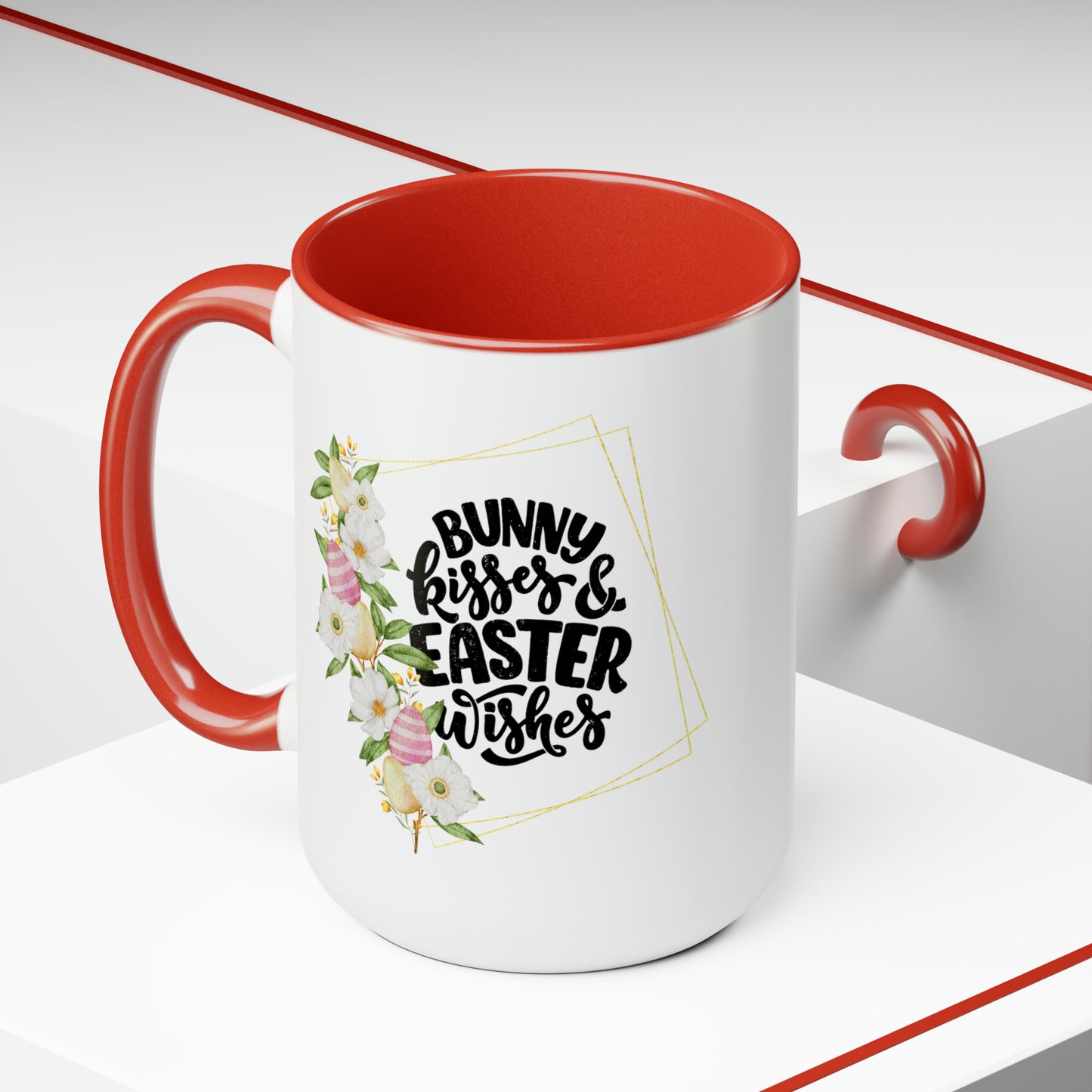 Easter Wishes Two-Tone Coffee Mugs, 15oz