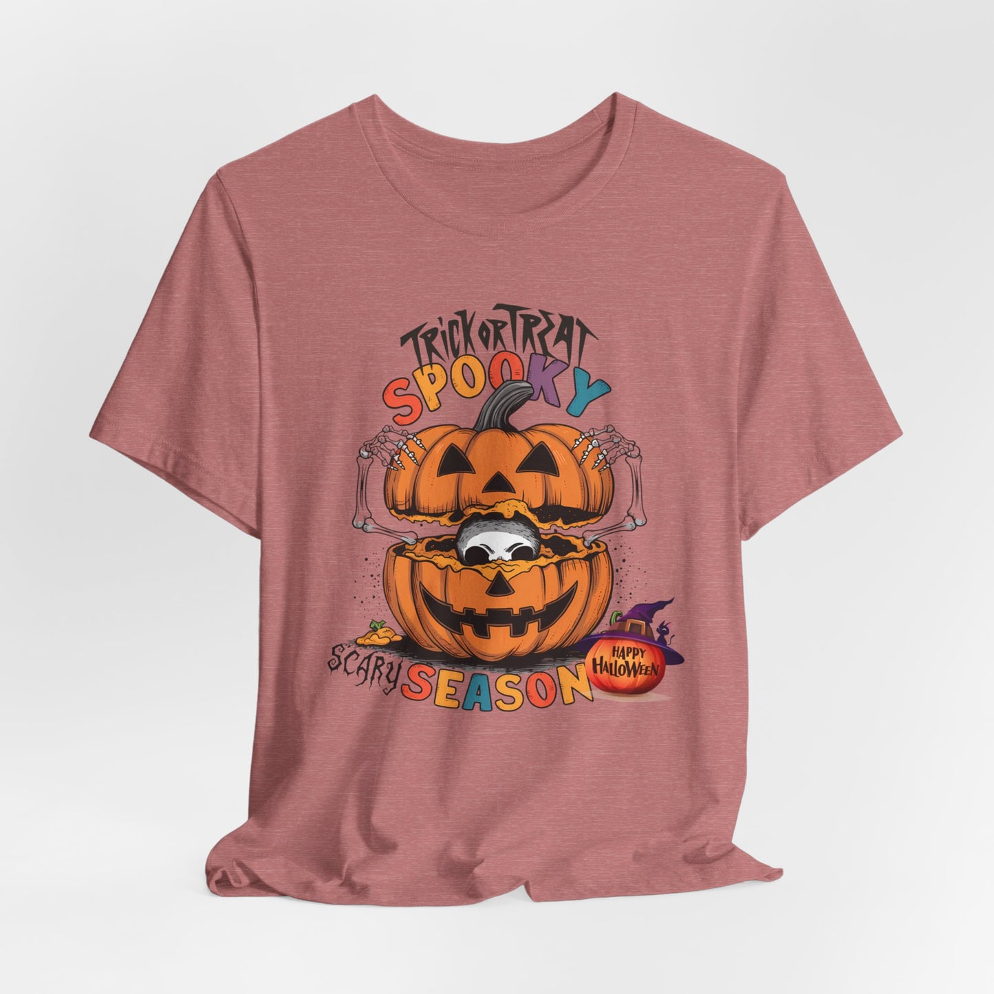 Spooky Scary Season T-shirt, Happy Halloween Skeleton T-shirt, Happy Halloween T-shirt, Trick Or Treat T-shirt, Halloween T-shirt, Cool Halloween T-shirt, Spooky T-shirt,