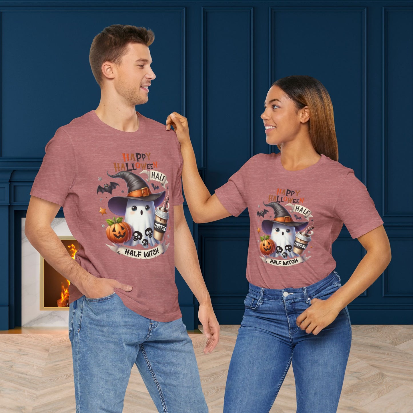 Half Coffee Half Witch T-shirt, Happy Halloween T-shirt, Trick Or Treat T-shirt, Halloween T-shirt, Cool Halloween T-shirt, Spooky T-shirt,