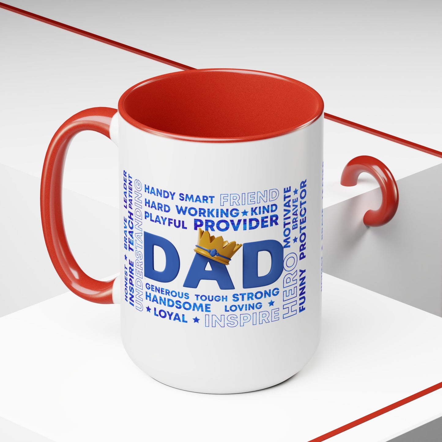 Happy father's dayTow-Tone Coffee Mug.15oz, Gift for Dad, Daddy's Coffee Mug