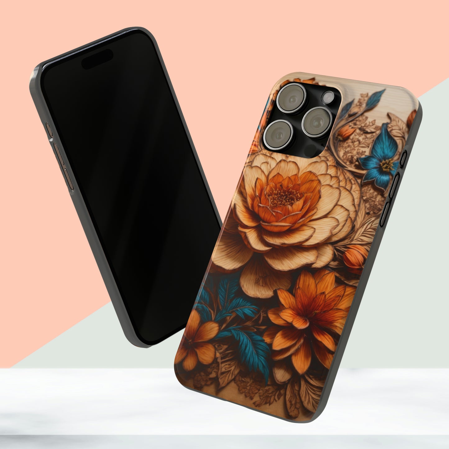 Vintage 3d Floral painting iPhone 15 Phone Cases.