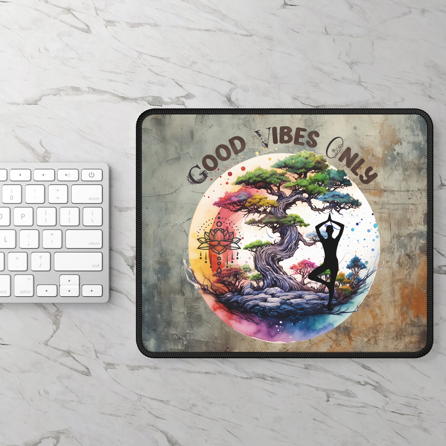 Good Vibes Only Yoga Mouse Pad,Unique Gift For Meditation And Yoga Lover, Cute Yoga Mouse Pad, Mindful Yoga Gift, Yoga lover Mouse Pad, Yoga Instructor Gift, Gift For Yoga lovers, Gift For Yogi.