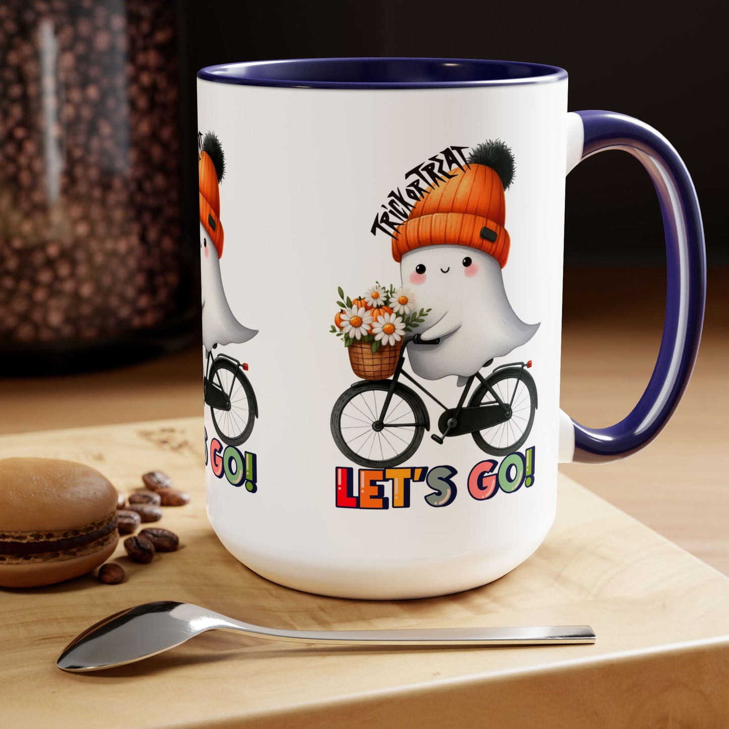 Happy Halloween Coffee Mug, Let's Go Halloween Coffee Mug, Trick or Treat Halloween Coffee Mug, Cute Ghost Coffee Mug, Spooky Season Halloween Coffee Mug.