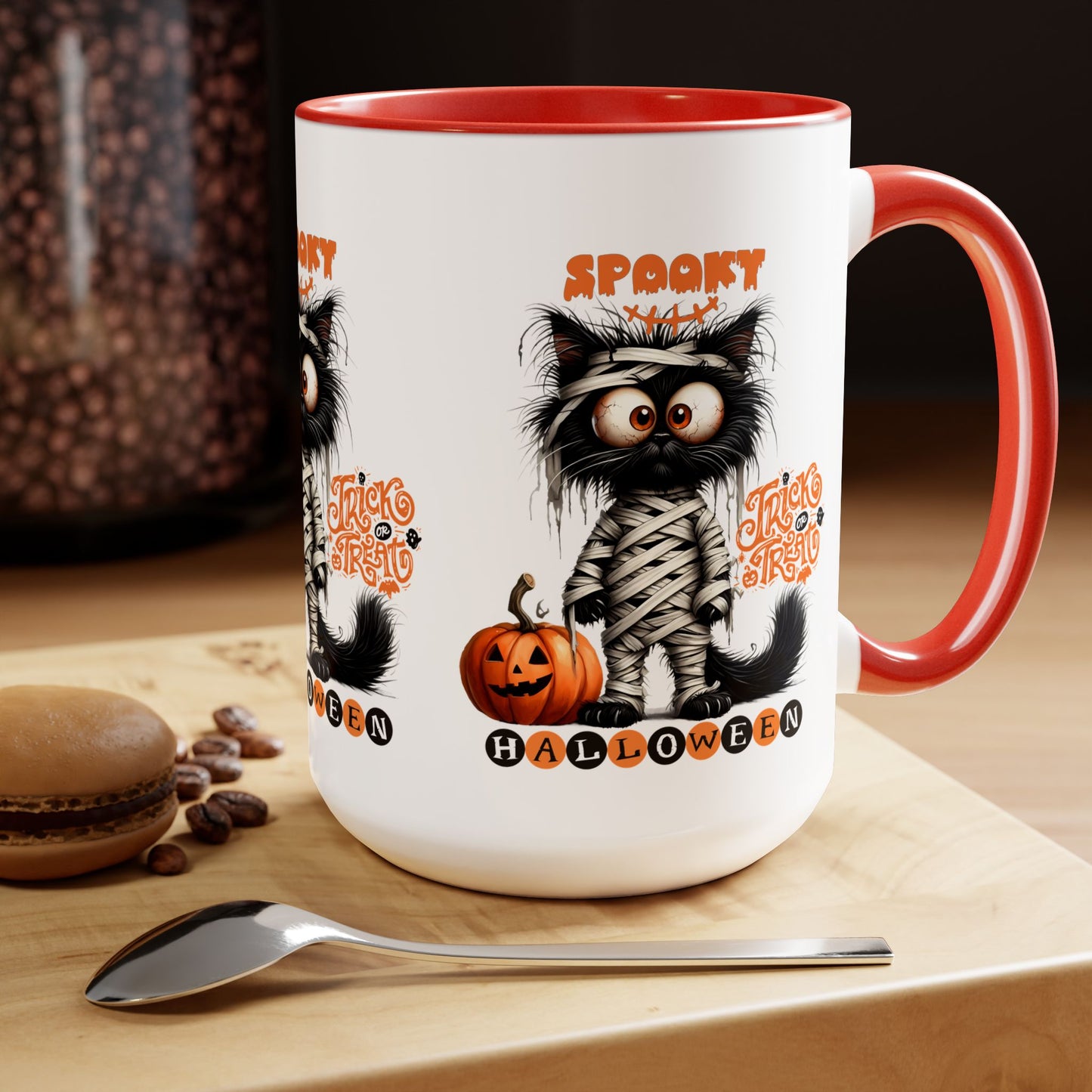 Spooky Halloween Coffee Mug, Let's Go Halloween Coffee Mug, Trick or Treat Halloween Coffee Mug, Cute Ghost Coffee Mug, Spooky Season Halloween Coffee Mug.