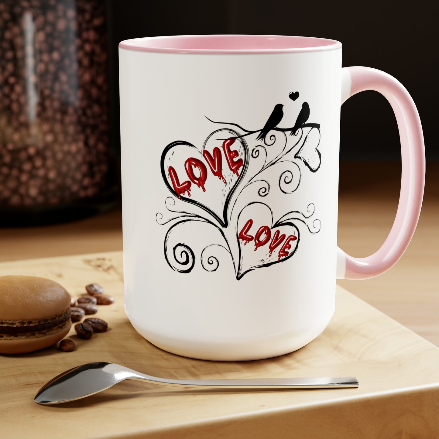 Happy valentines day two-Tone Coffee Mugs, 15oz