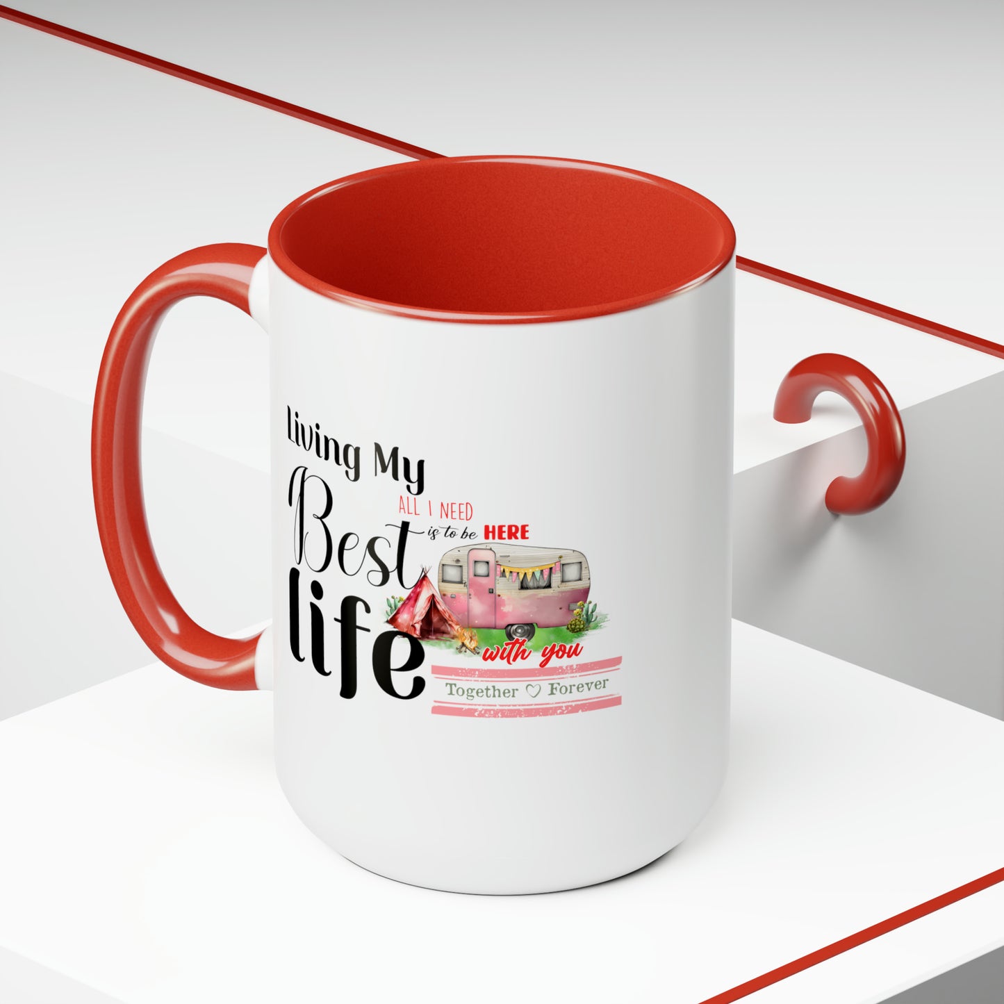 Happy valentines day Two-Tone Coffee Mugs, 15oz