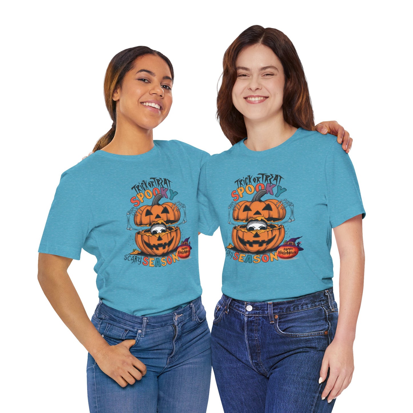 Spooky Scary Season T-shirt, Happy Halloween Skeleton T-shirt, Happy Halloween T-shirt, Trick Or Treat T-shirt, Halloween T-shirt, Cool Halloween T-shirt, Spooky T-shirt,