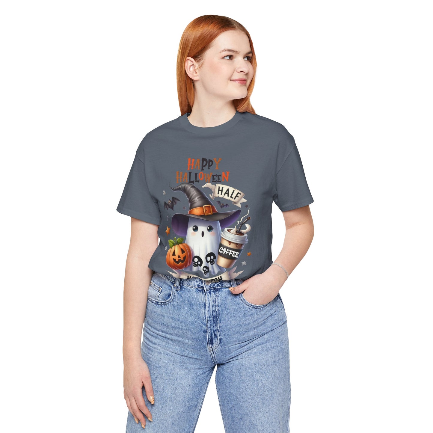 Half Coffee Half Witch T-shirt, Happy Halloween T-shirt, Trick Or Treat T-shirt, Halloween T-shirt, Cool Halloween T-shirt, Spooky T-shirt,