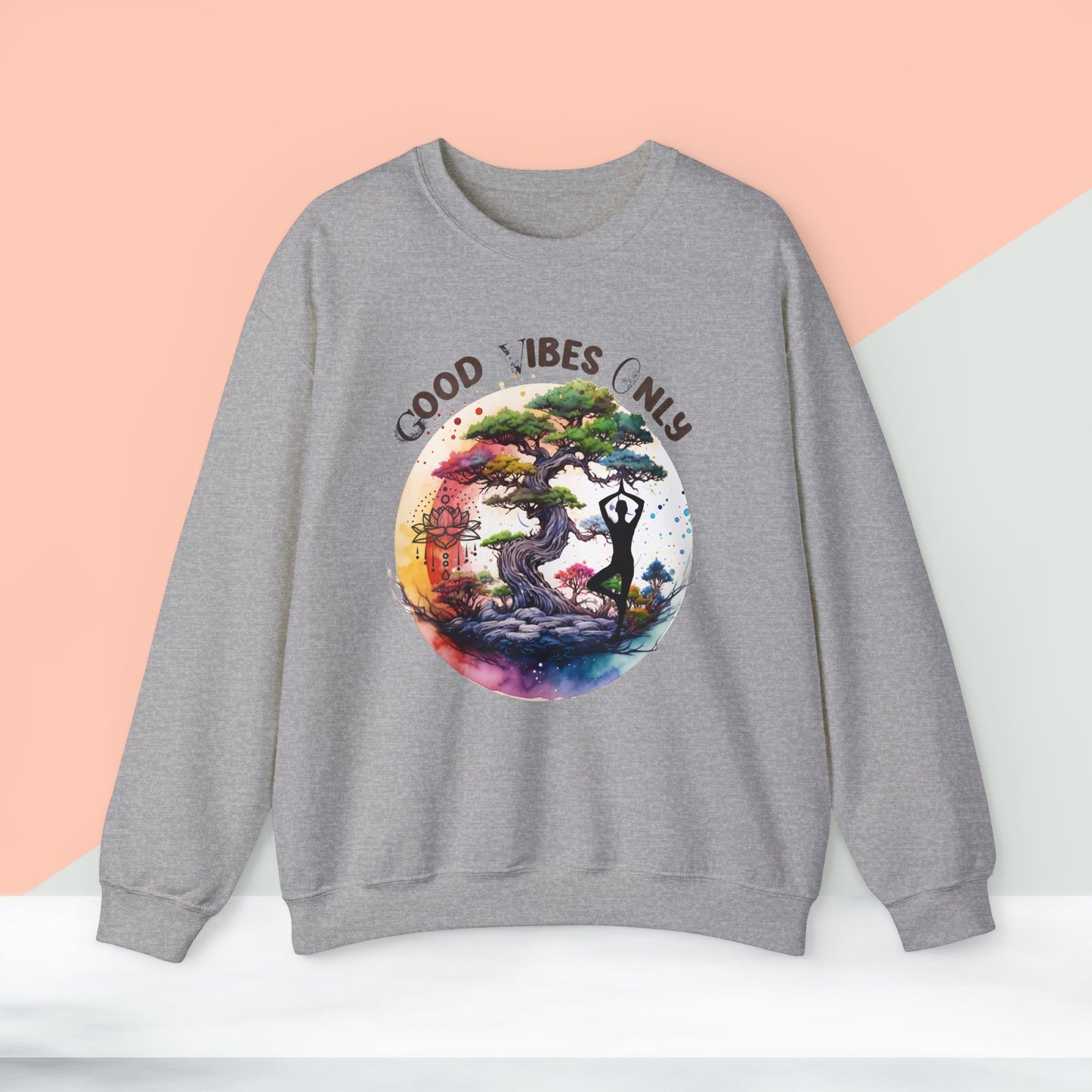 Good Vibes Only Yoga unisex heavy blend crewneck sweatshirt,Yoga workout Sweatshirt,Yoga lovers Sweatshirt, Yoga Instructor Gift, Gym Sweatshirt, Gift For Yoga lovers, Gift For Yogi.