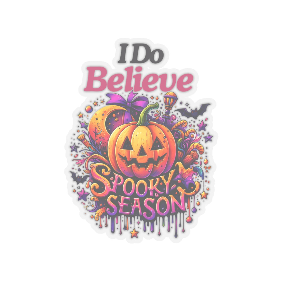 I Do Believe Spooky Season Kiss-Cut Stickers, Spooky Vibes Happy Halloween Kiss-Cut Stickers, Happy Halloween Kiss-Cut Stickers, Spooky Season Kiss-Cut Stickers, Trick Or Treat Halloween Kiss-Cut Stickers.