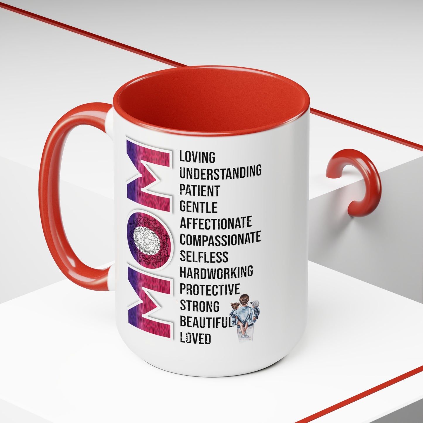 Happy Mother's dayTow-Tone Coffee Mug.15oz, Gift for mom, Mama's Coffee Mug
