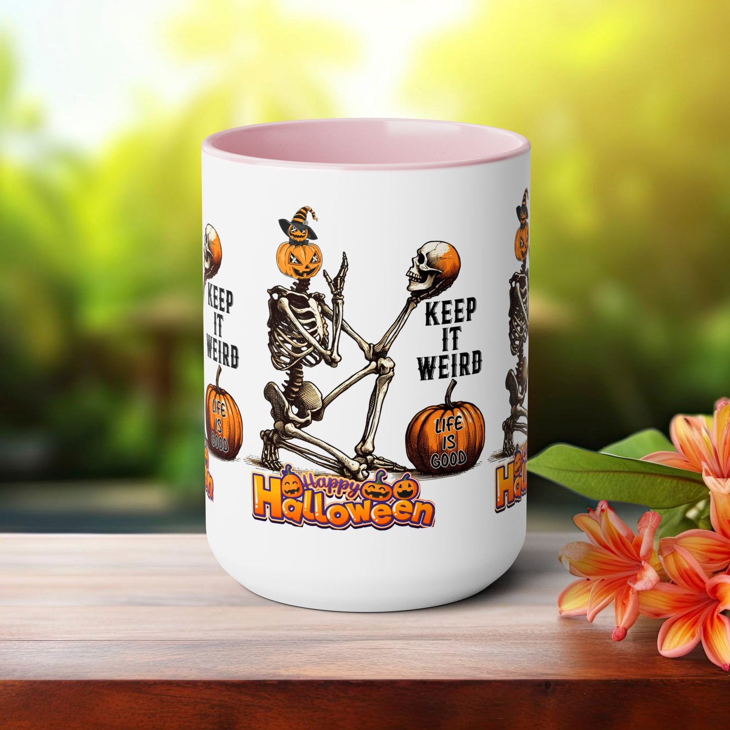 Keep It Weird Halloween Coffee Mug, Beware Halloween Coffee Mug, Trick or Treat Halloween Coffee Mug, Cute Skeleton Coffee Mug, Spooky Season Halloween Coffee Mug.