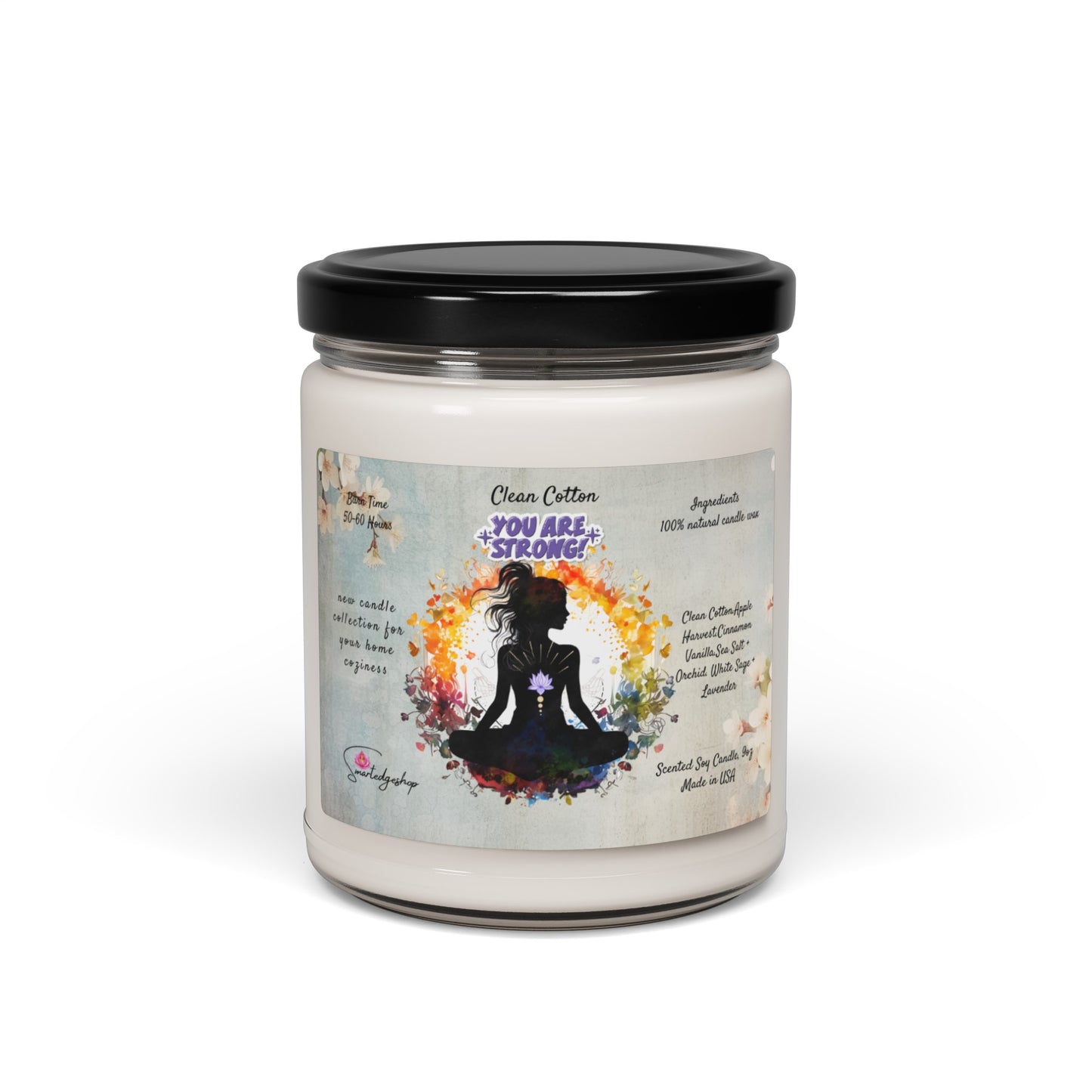 You Are strong Yoga Scented Soy Candle, 9oz,Yoga , CuteCandle, Mindful Gift, Yoga lovers candle, Yoga Instructor Gift, Gift For Yoga lovers, Gift For Yogi.