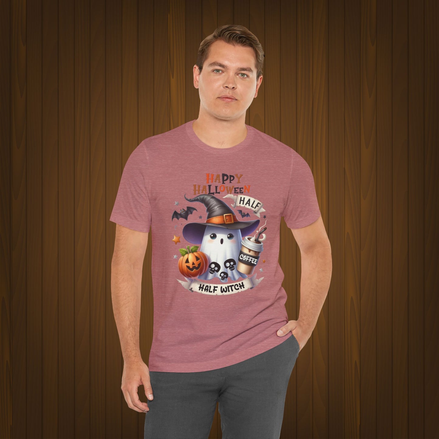 Half Coffee Half Witch T-shirt, Happy Halloween T-shirt, Trick Or Treat T-shirt, Halloween T-shirt, Cool Halloween T-shirt, Spooky T-shirt,