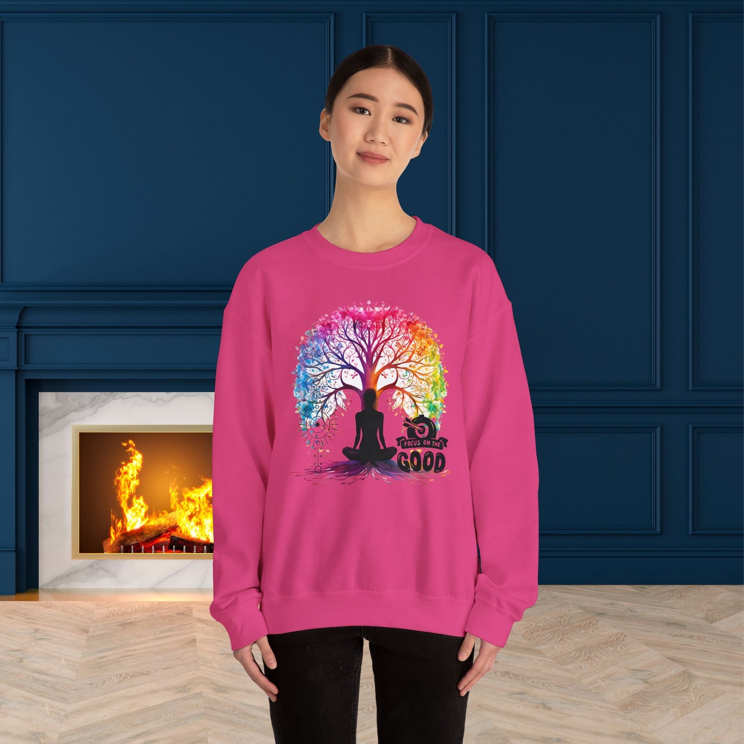 Focus On The Good Yoga unisex heavy blend crewneck sweatshirt,Yoga workout Sweatshirt,Yoga lovers Sweatshirt, Yoga Instructor Gift, Gym Sweatshirt, Gift For Yoga lovers, Gift For Yogi.