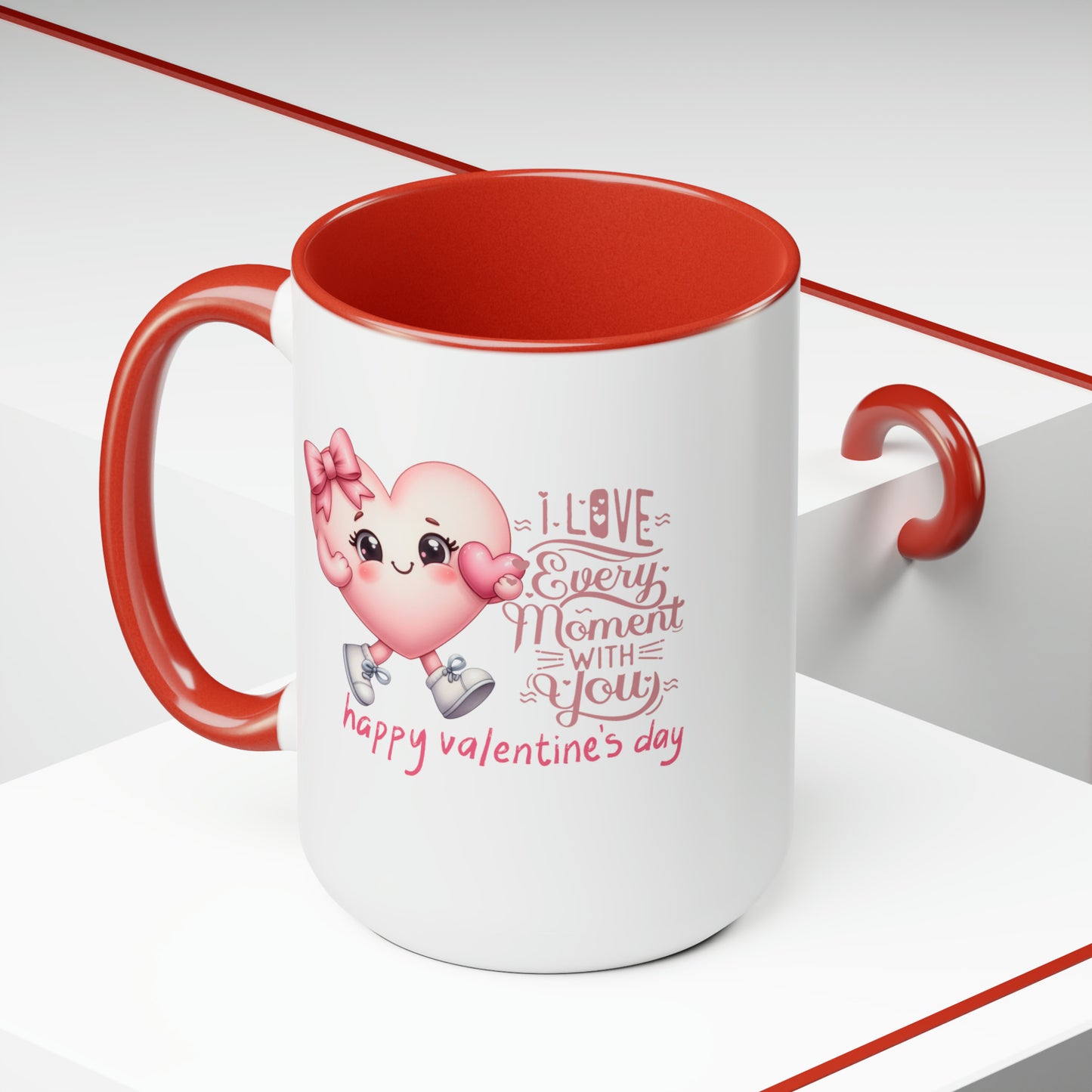Happy valentines day Two-Tone Coffee Mugs, 15oz