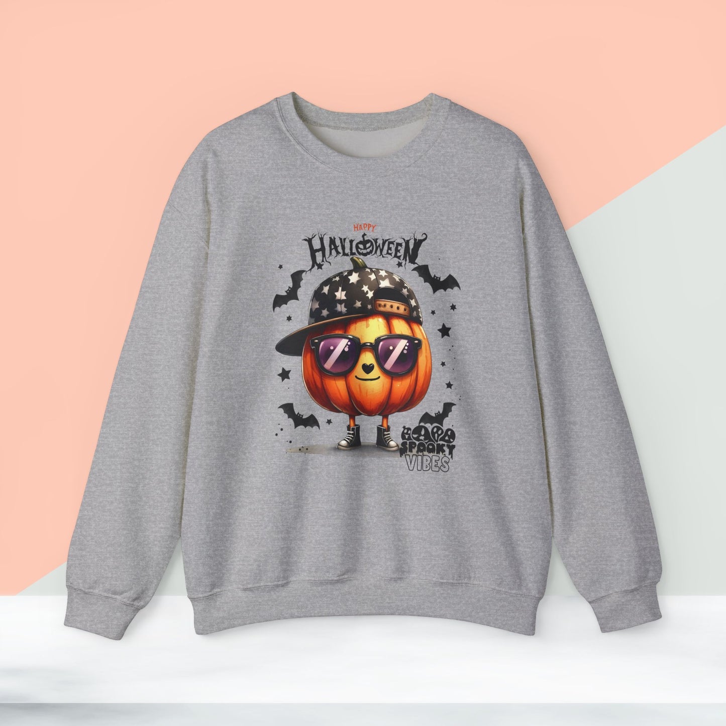 Spooky Vibes Halloween Sweatshirt, Happy Halloween Sweatshirt - Unisex Heavy Blend Crewneck, Halloween Sweatshirt, Cute Spooky Ghost sweatshirt.