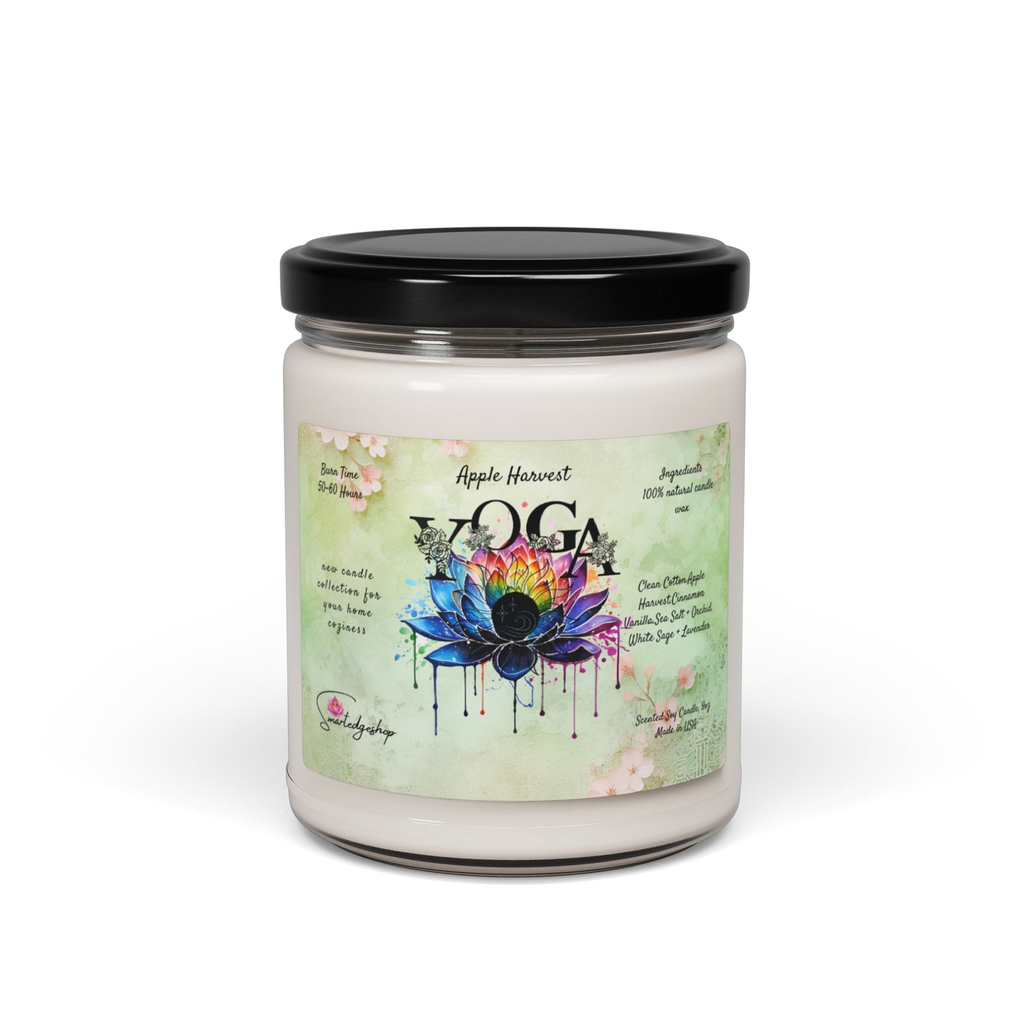 Yoga Scented Soy Candle, 9oz,Yoga , CuteCandle, Mindful Gift, Yoga lovers candle, Yoga Instructor Gift, Gift For Yoga lovers, Gift For Yogi.
