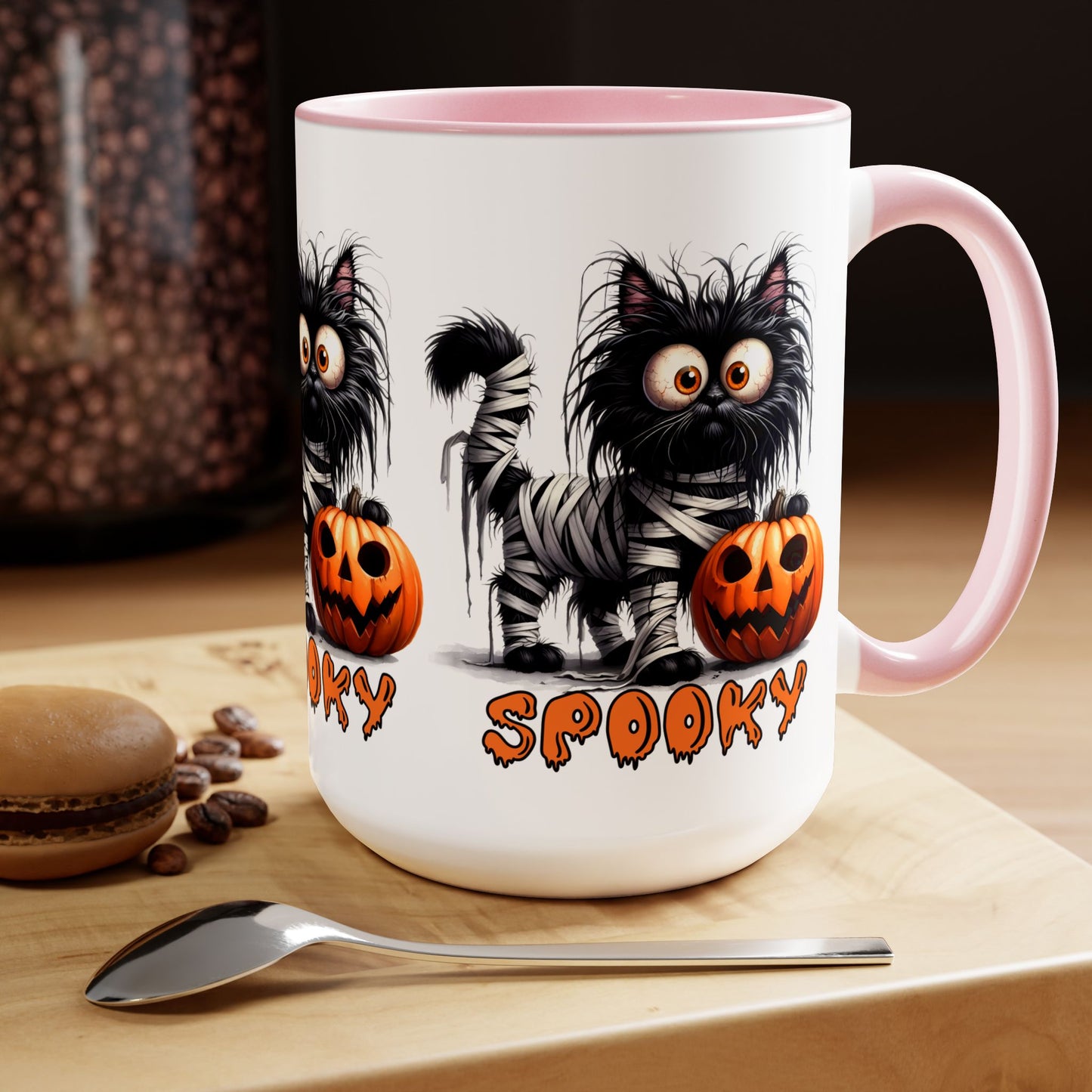 Spooky Happy Halloween Coffee Mug, Let's Go Halloween Coffee Mug, Trick or Treat Halloween Coffee Mug, Cute Ghost Coffee Mug, Spooky Season Halloween Coffee Mug.
