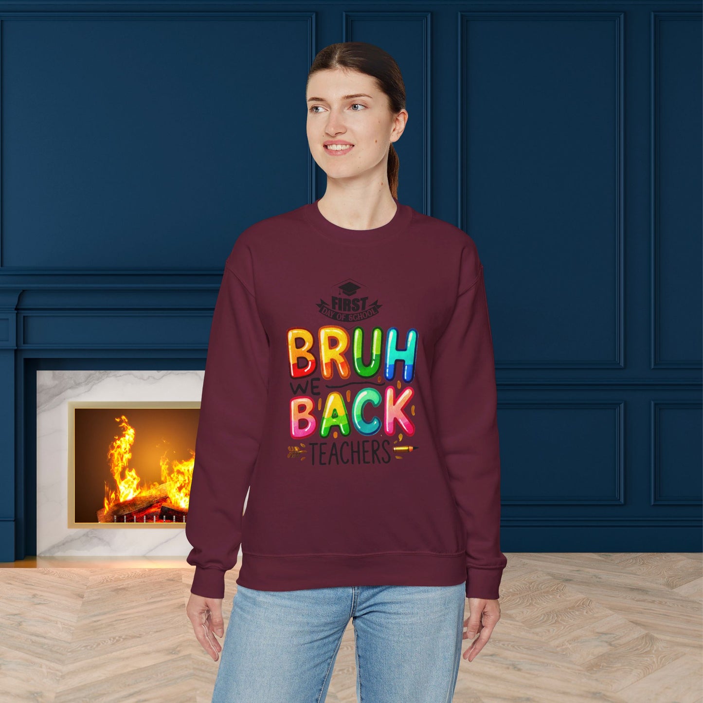 We Love Teachers Sweatshirt, Back To school unisex heavy blend crewneck sweatshirt, Teacher Back To school Sweatshirt. First Day Vibes Sweatshirt.