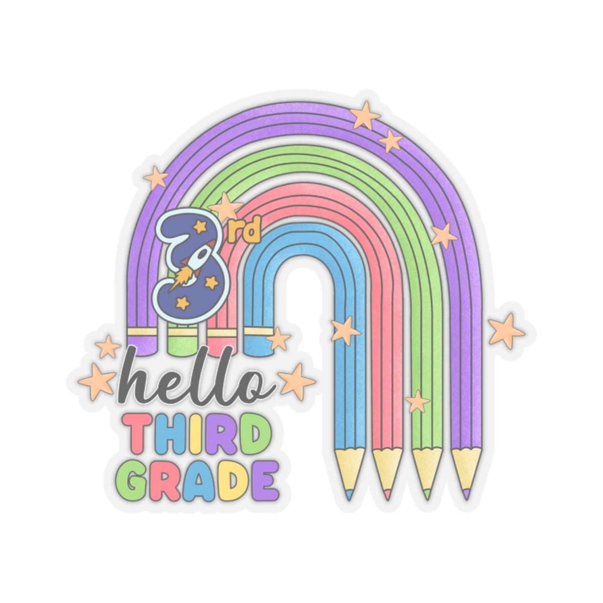 Back To School Kiss-Cut Stickers, First Grade Squad Kiss-Cut Stickers, Gift for First graders, Ready for School, Back to Learning.