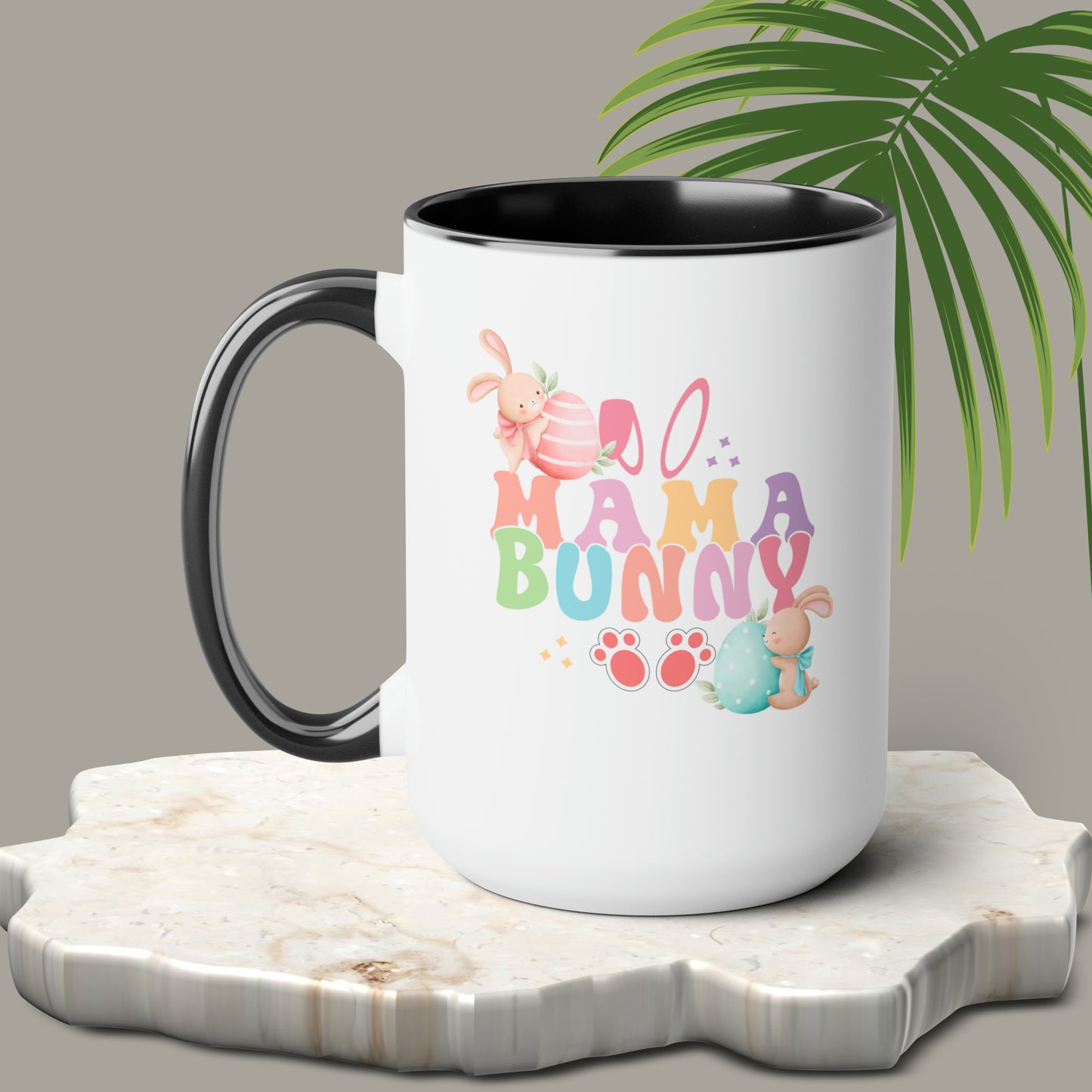 Happy Easter Two-Tone Coffee Mugs, 15oz