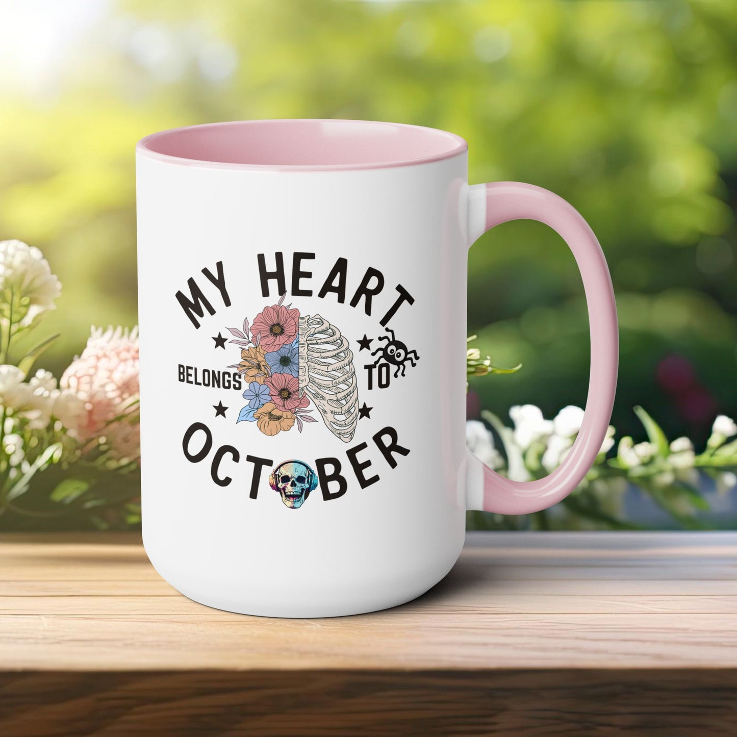 My Heart Belongs To October Halloween Coffee Mug, Let's Go Halloween Coffee Mug, Trick or Treat Halloween Coffee Mug, Cute Skeleton Coffee Mug, Spooky Season Halloween Coffee Mug.