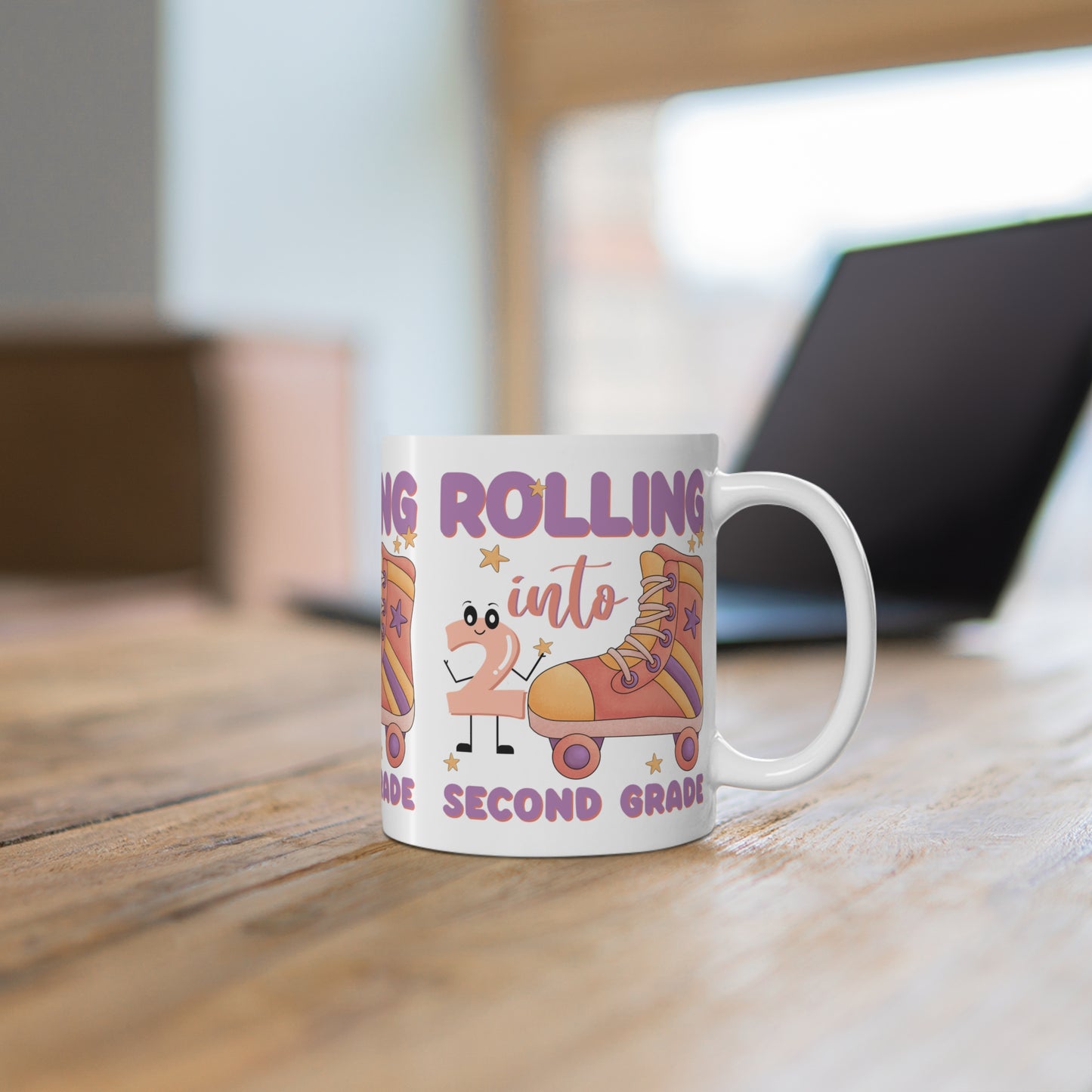 Rolling Into Second Grade Mug, Back To School Mug.11oz. Ready To Rule The School Mug.11oz. Ready for School Mug.