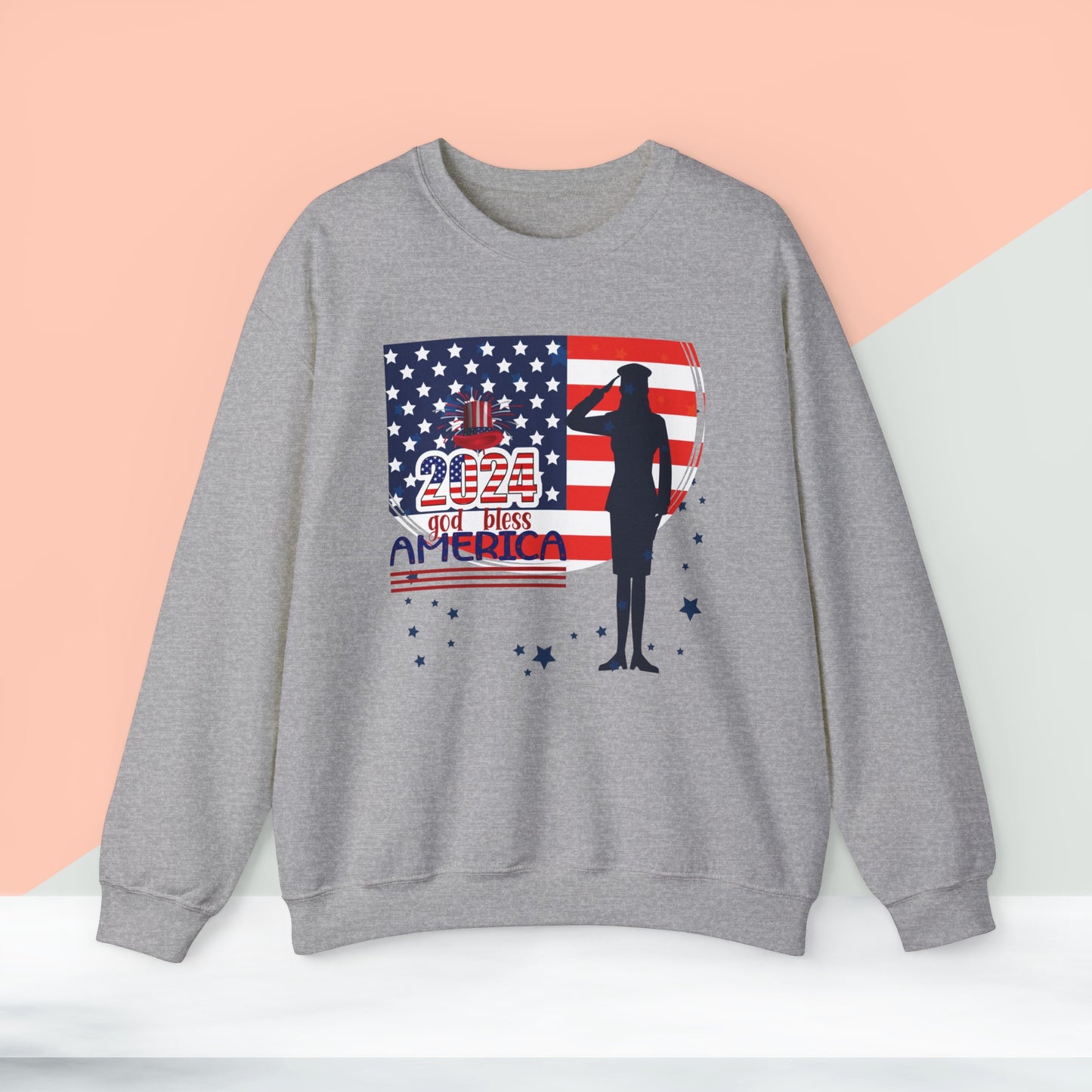 Happy 4th Of July Sweatshirt, God Bless America Sweatshirt, Fourth of July unisex heavy blend crewneck sweatshirt.