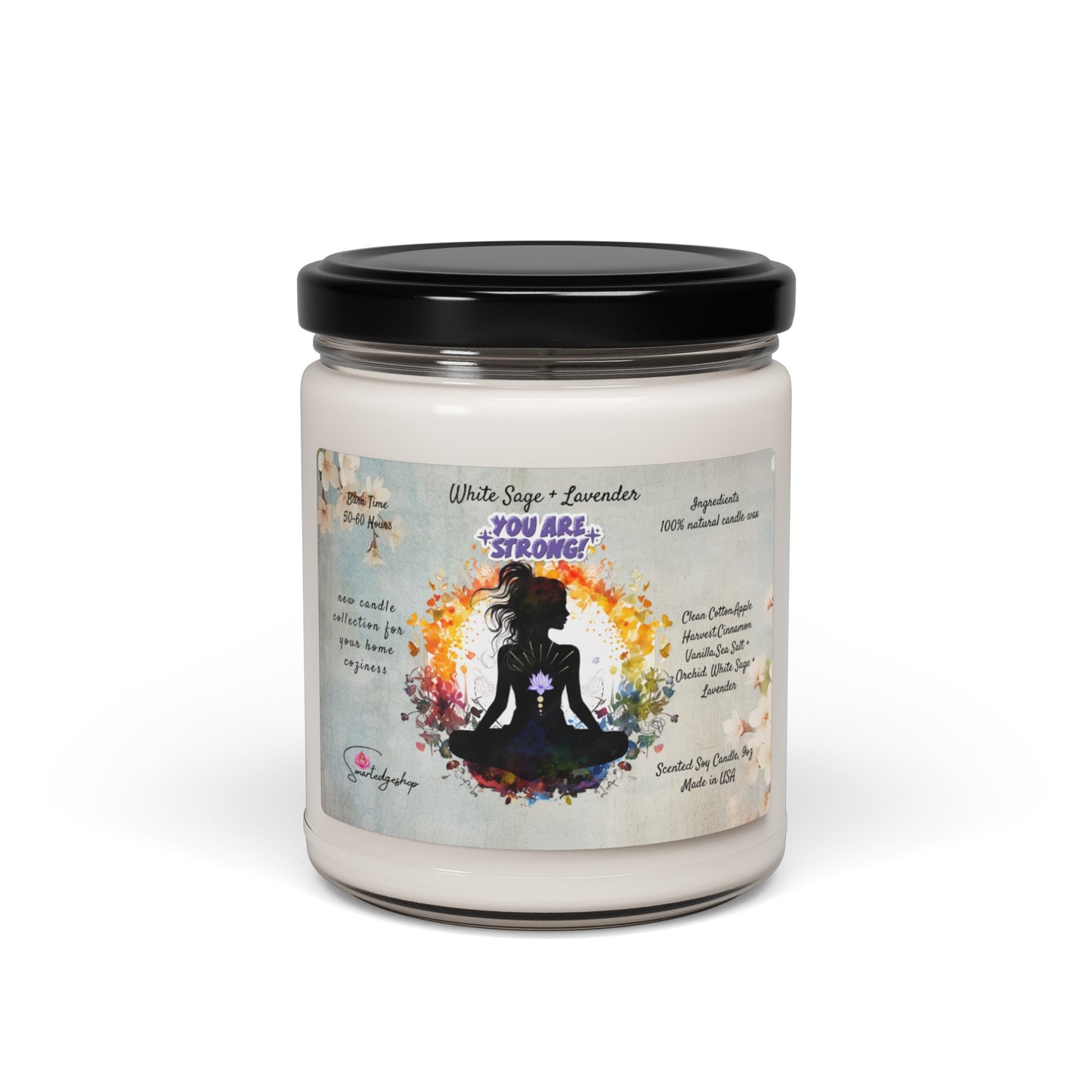 You Are strong Yoga Scented Soy Candle, 9oz,Yoga , CuteCandle, Mindful Gift, Yoga lovers candle, Yoga Instructor Gift, Gift For Yoga lovers, Gift For Yogi.