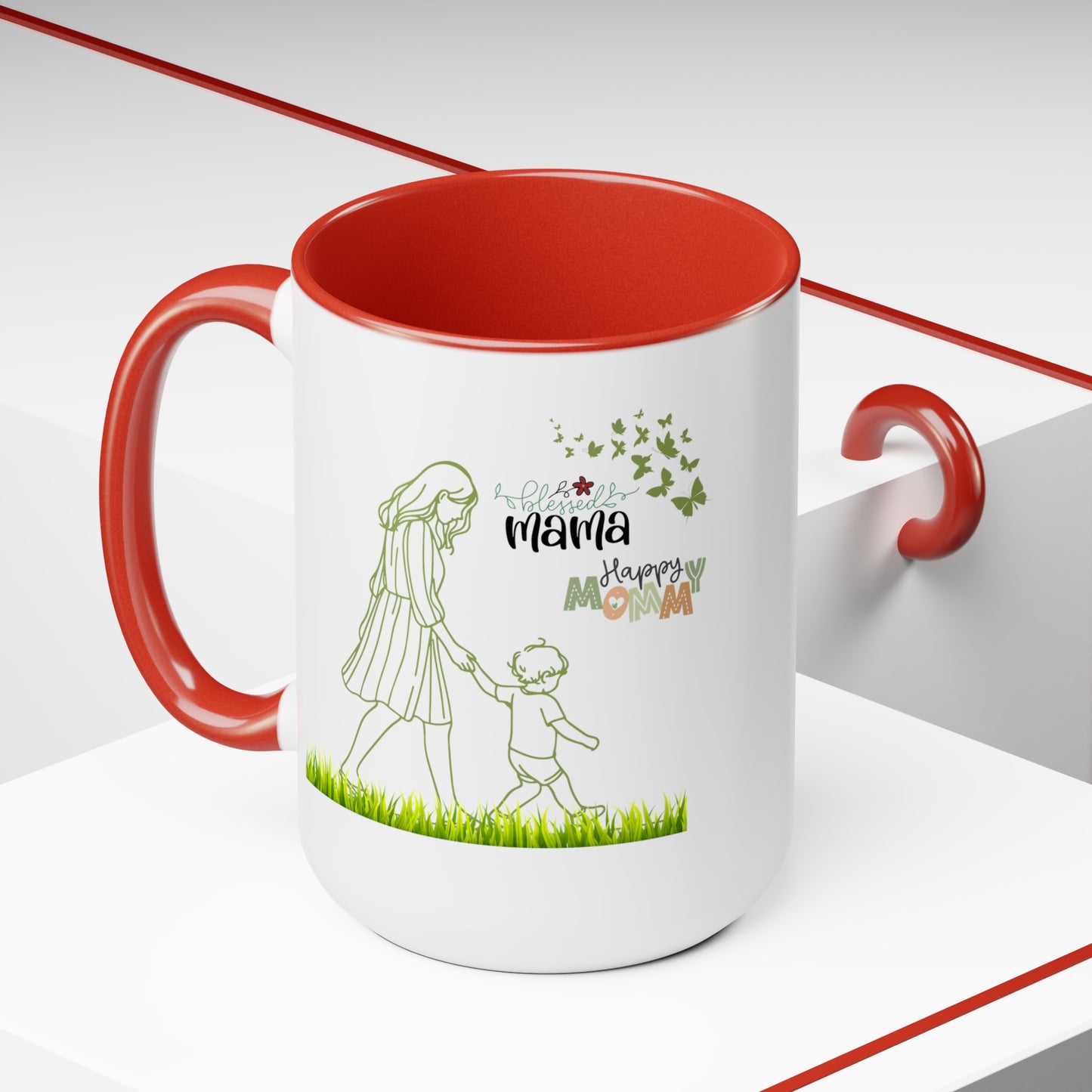 Happy Mother's dayTow-Tone Coffee Mug.15oz, Gift for mom, Mama's Coffee Mug