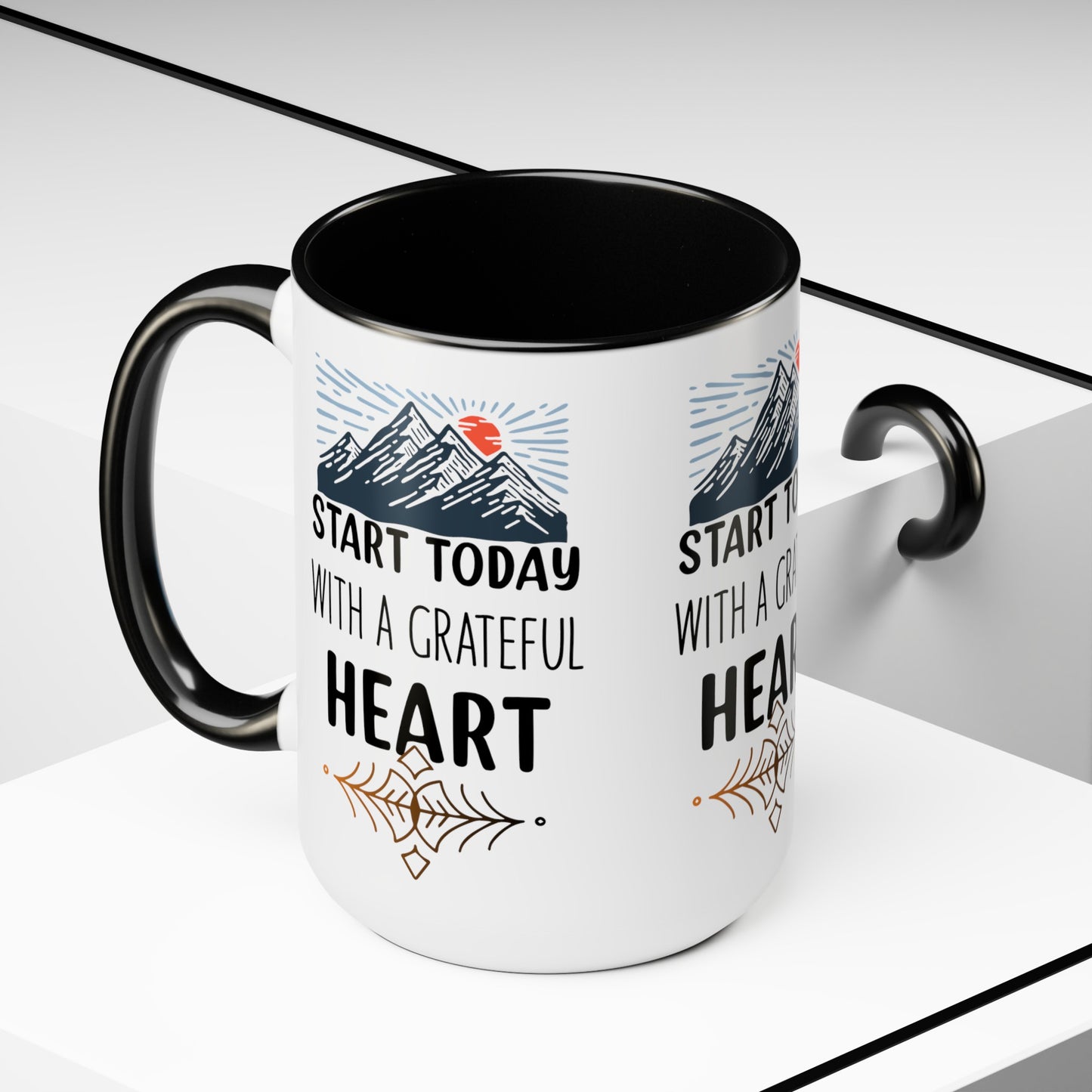 Start Today With A Grateful Heart Yoga coffee Mug, Yoga lovers Coffee mug, Yoga Instructor Gift, Gift For Yoga lover, Gift For Yogi.