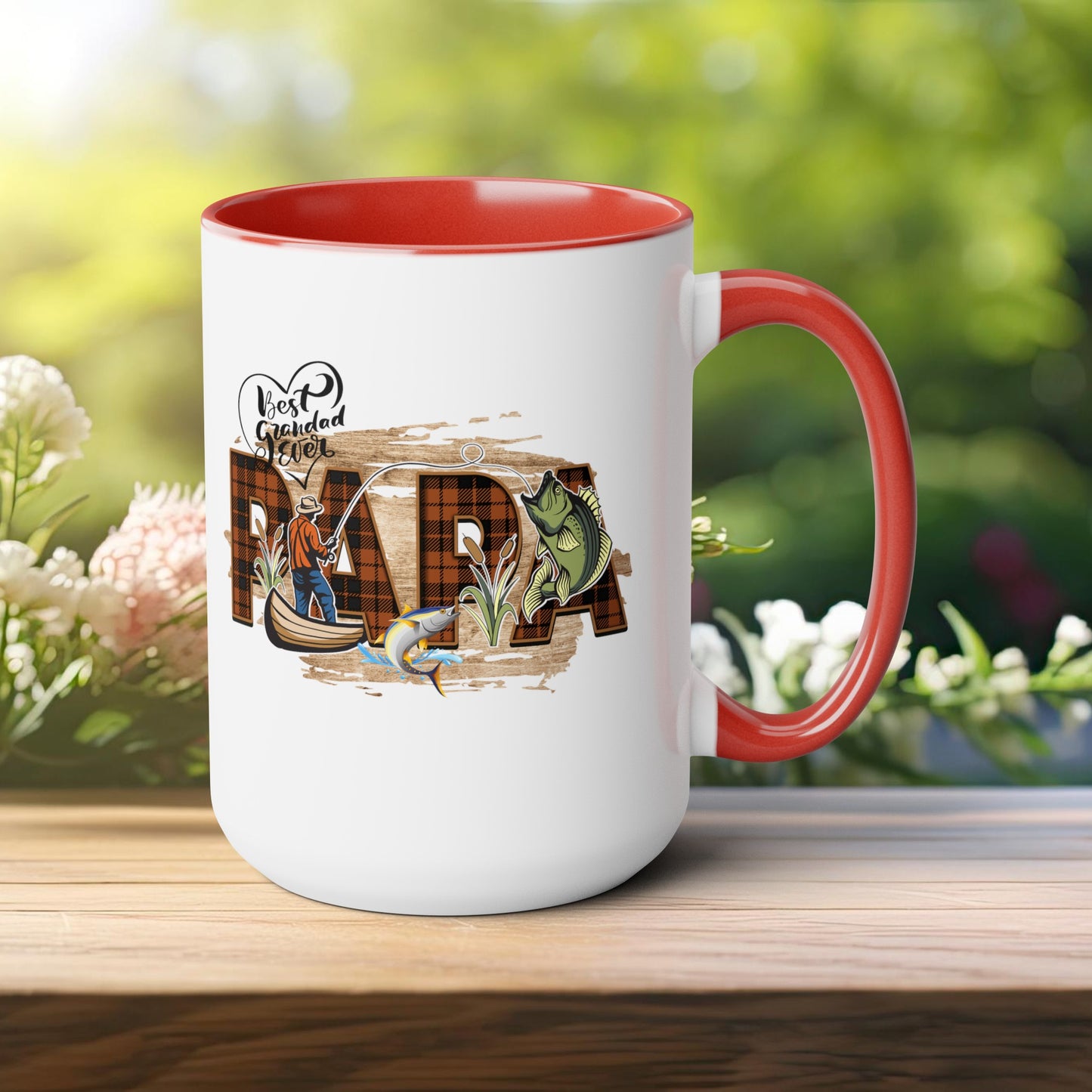 Happy father's dayTow-Tone Coffee Mug.15oz, Gift for Papa, Coffee Mug For Papa.