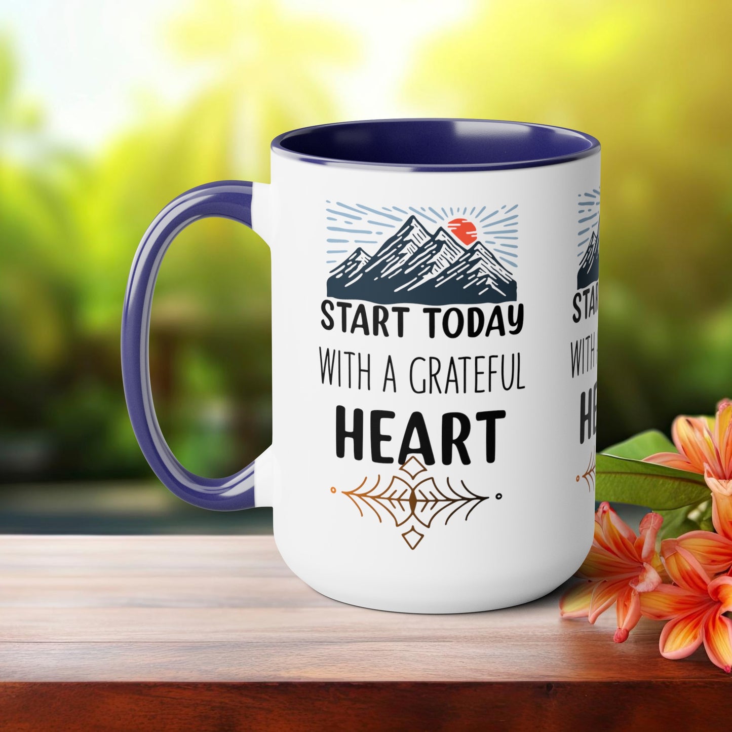 Start Today With A Grateful Heart Yoga coffee Mug, Yoga lovers Coffee mug, Yoga Instructor Gift, Gift For Yoga lover, Gift For Yogi.