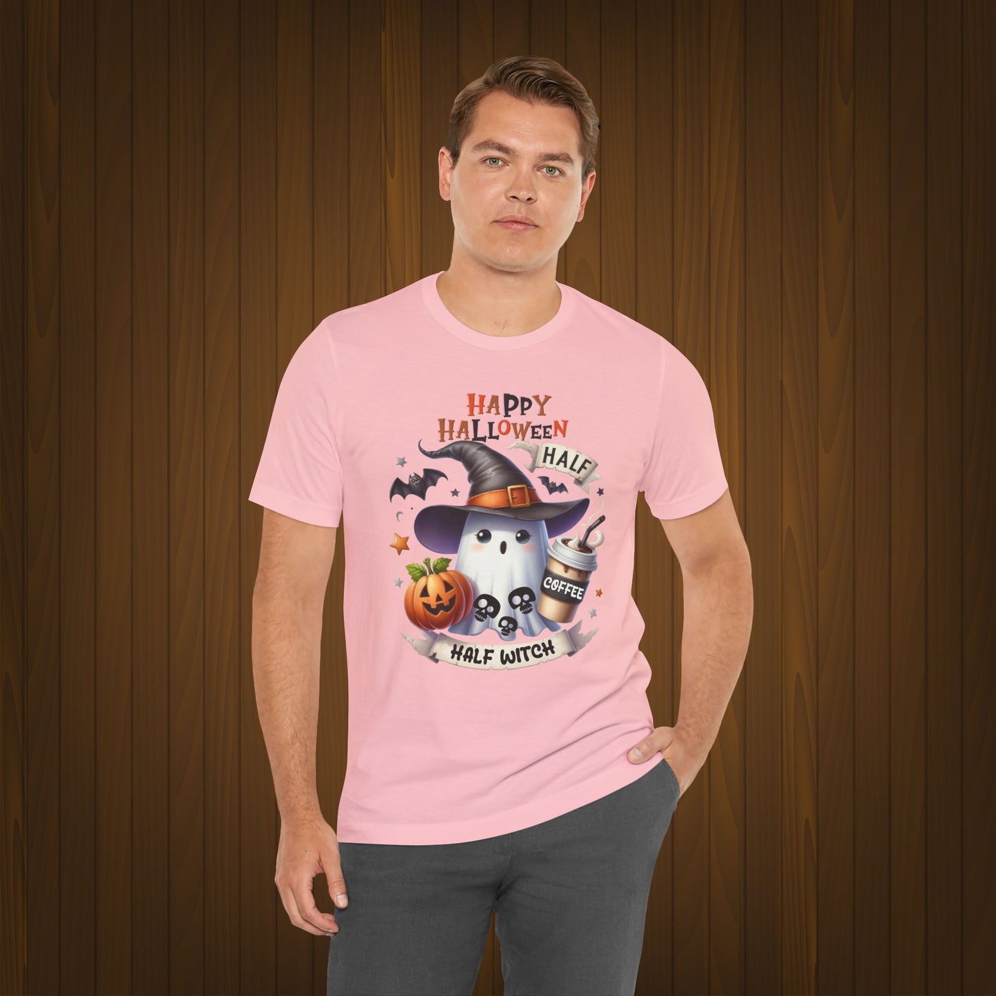 Half Coffee Half Witch T-shirt, Happy Halloween T-shirt, Trick Or Treat T-shirt, Halloween T-shirt, Cool Halloween T-shirt, Spooky T-shirt,