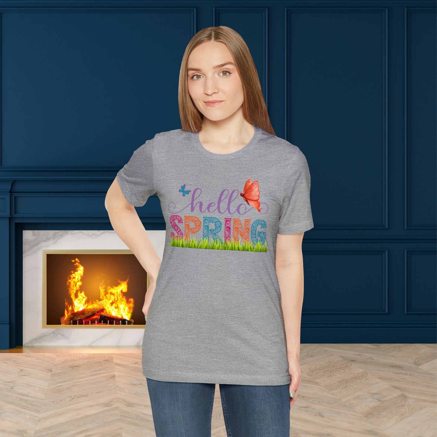 Hello Spring Unisex T-shirt, Spring Vibes Trendy Shirt.