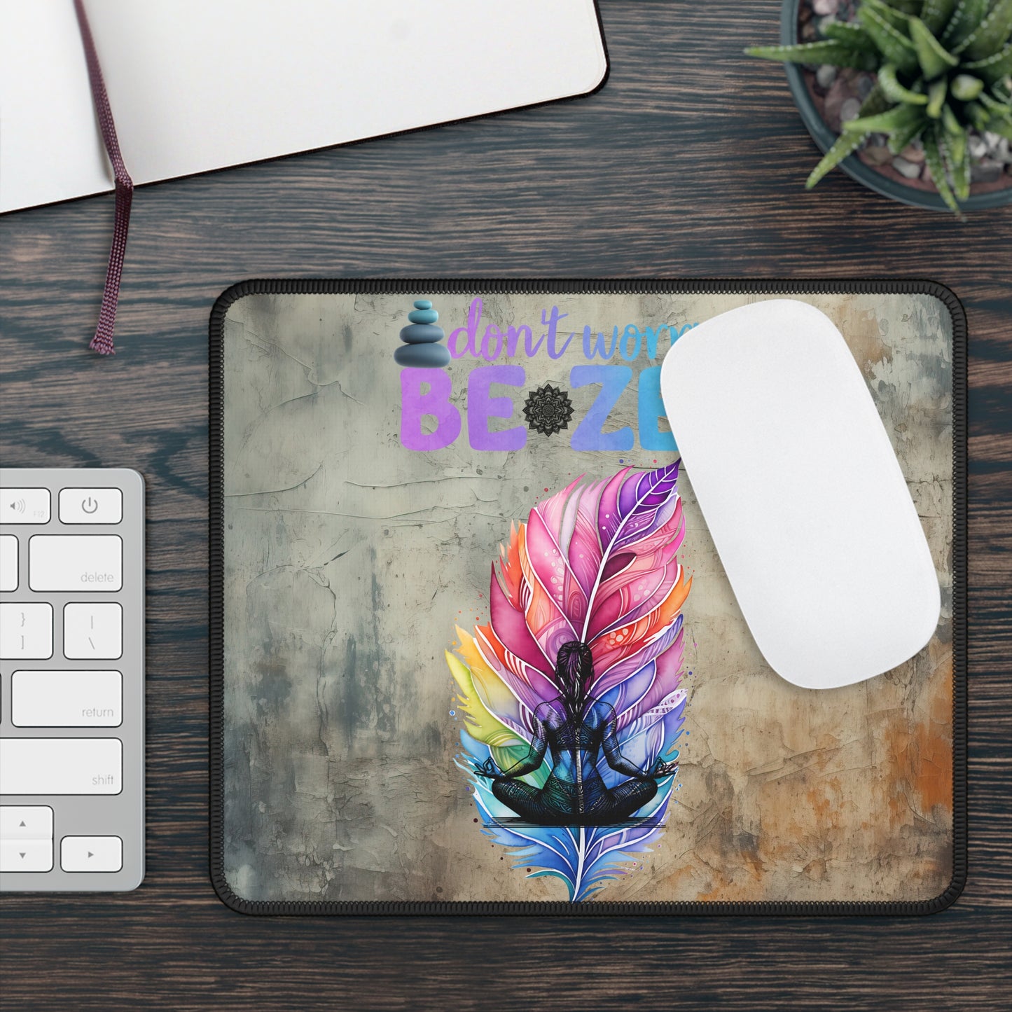 Don't Worry Be Zen Yoga Mouse Pad,Unique Gift For Meditation And Yoga Lover, Cute Yoga Mouse Pad, Mindful Yoga Gift, Yoga lover Mouse Pad, Yoga Instructor Gift, Gift For Yoga lovers, Gift For Yogi.