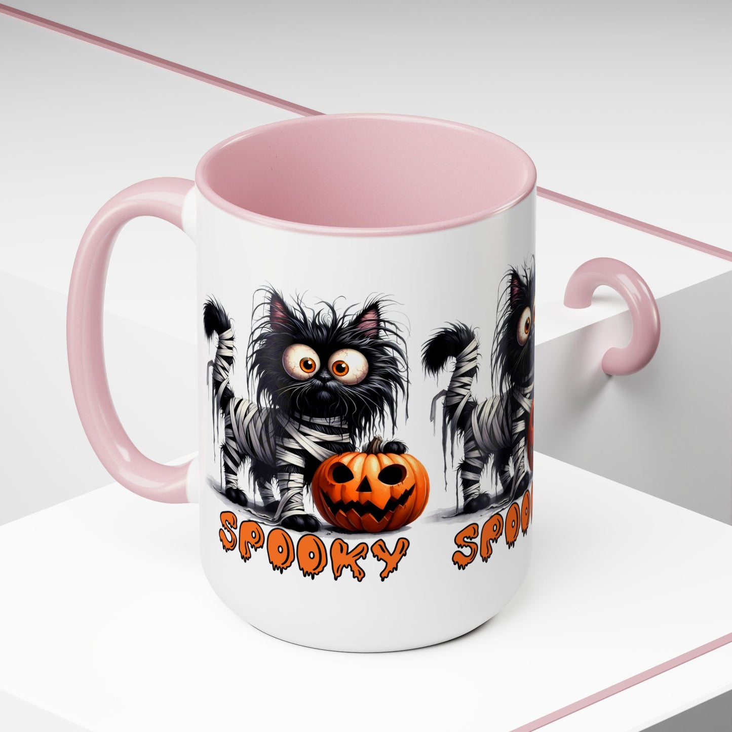 Spooky Happy Halloween Coffee Mug, Let's Go Halloween Coffee Mug, Trick or Treat Halloween Coffee Mug, Cute Ghost Coffee Mug, Spooky Season Halloween Coffee Mug.