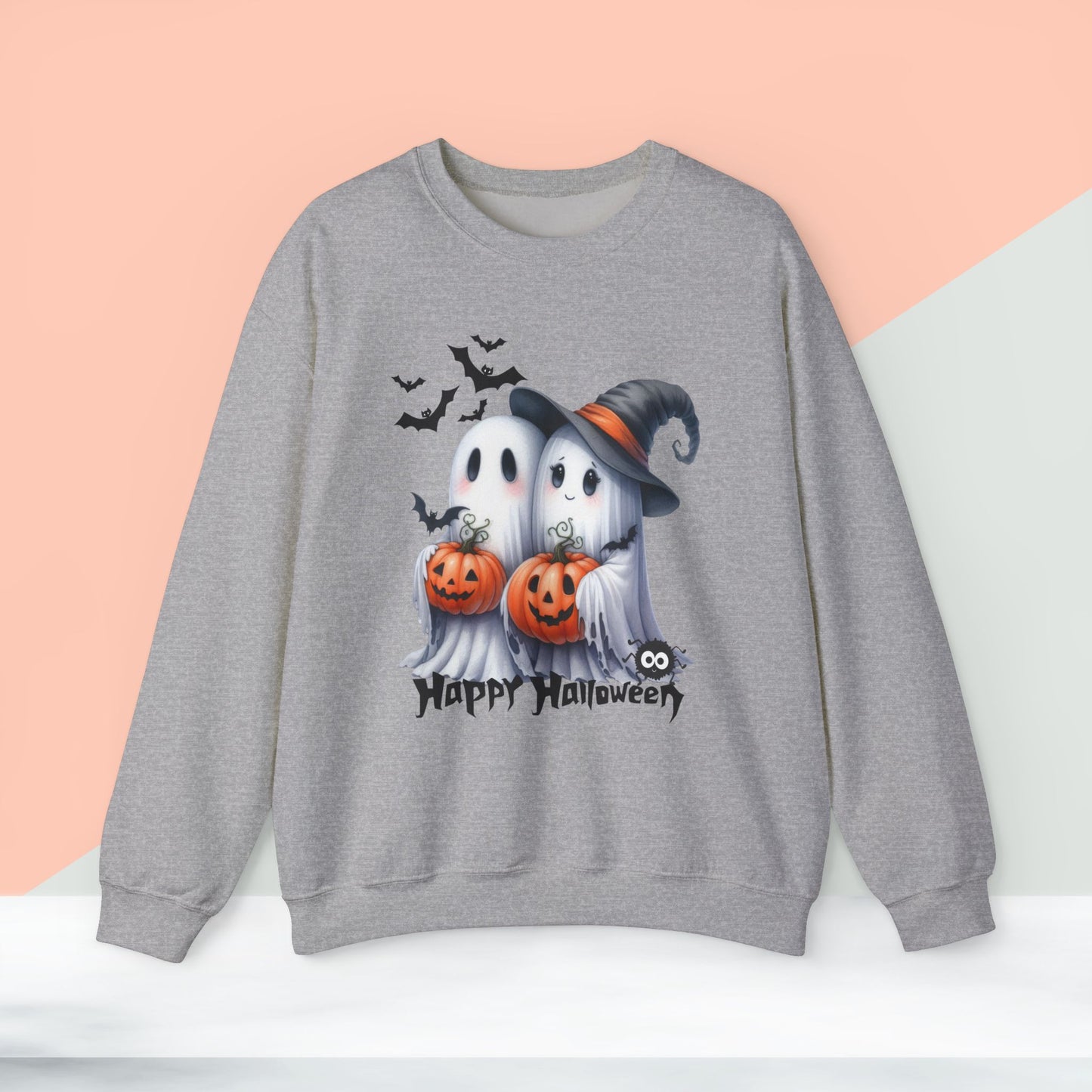 Happy Halloween Sweatshirt, Happy Halloween Sweatshirt - Unisex Heavy Blend Crewneck, Halloween Sweatshirt, Cute Spooky Ghost sweatshirt.